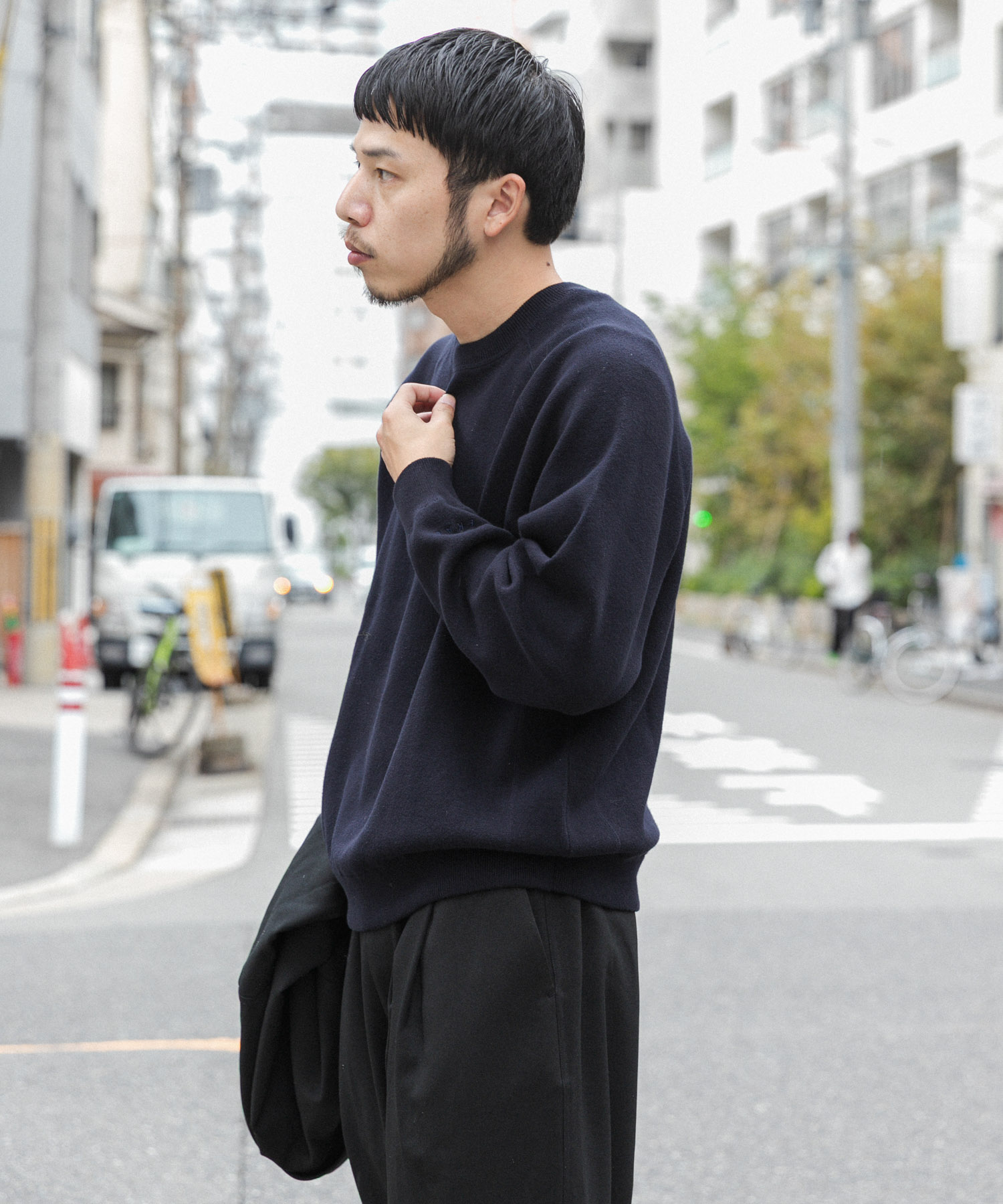 ドライニットプルオーバー ネイビー L