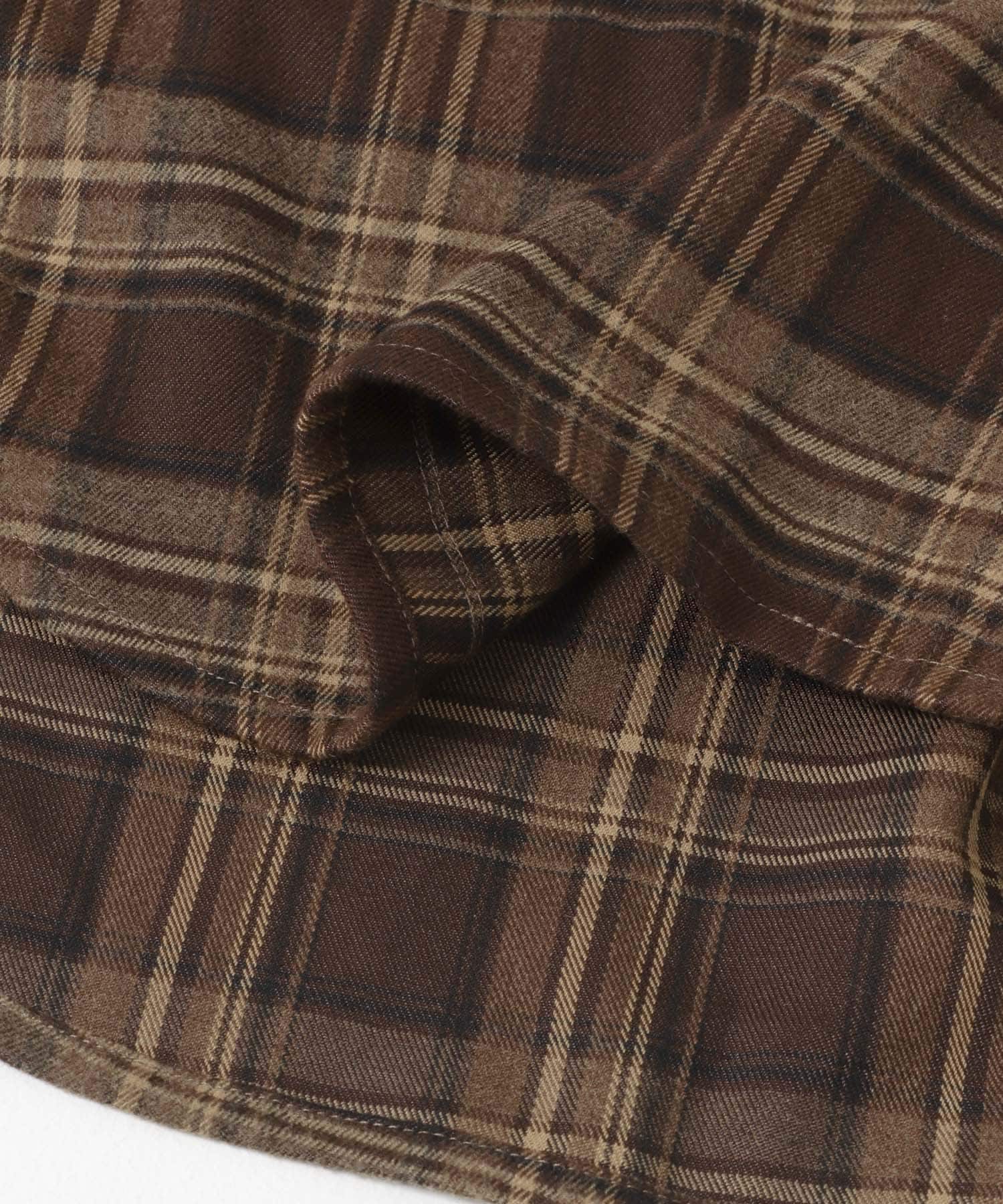 レイクウッドチェックシャツ ブラウン M