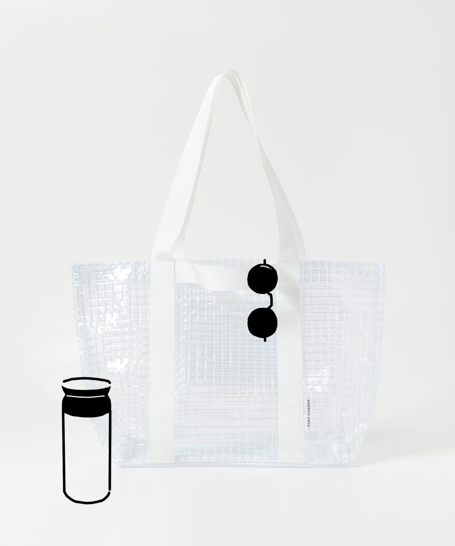 TINY GARDEN PRODUCTS　マルチユースクリアバッグ M WHITE M