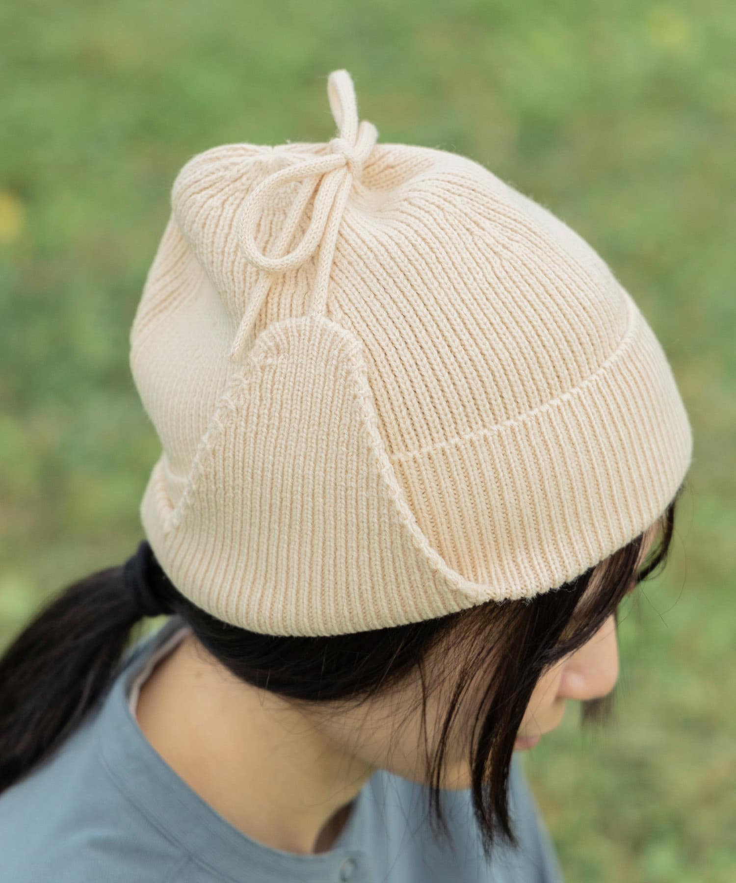 TINY GARDEN PRODUCTS フライトニットキャップ(one IVORY): 帽子