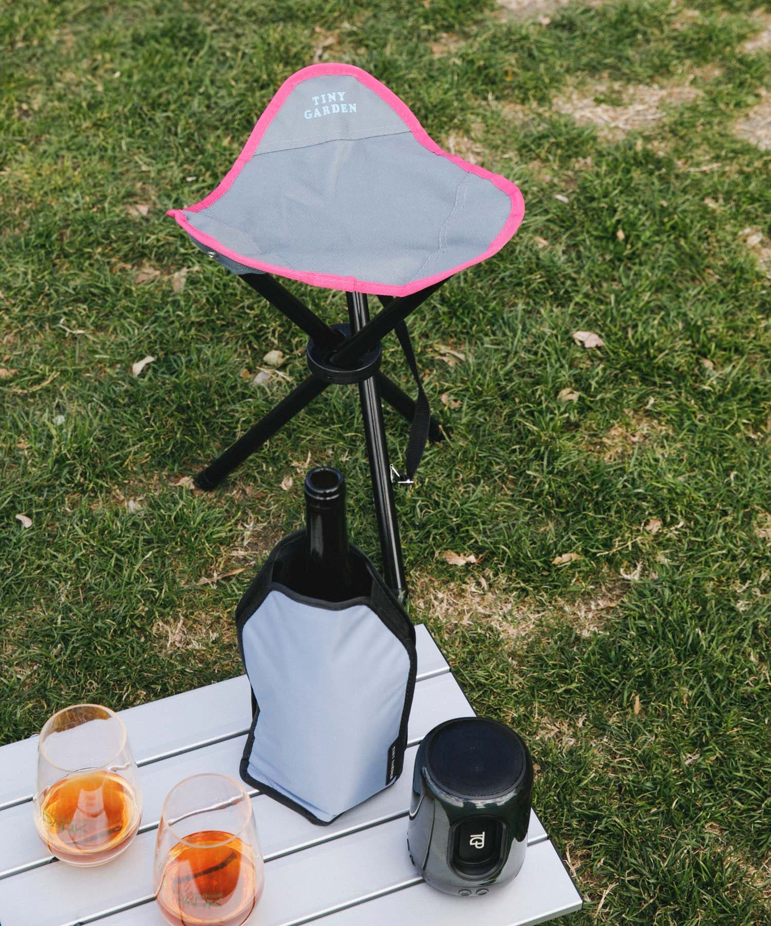 TINY GARDEN PRODUCTS　ピクニックトライアングルチェア GY×PINK FREE