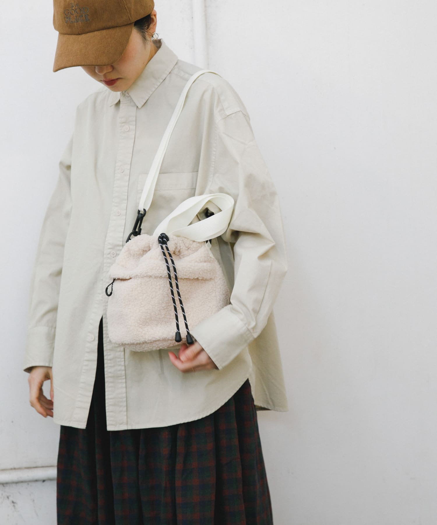 TINY GARDEN PRODUCTS　ストロール2WAYボアバッグ CREAM one