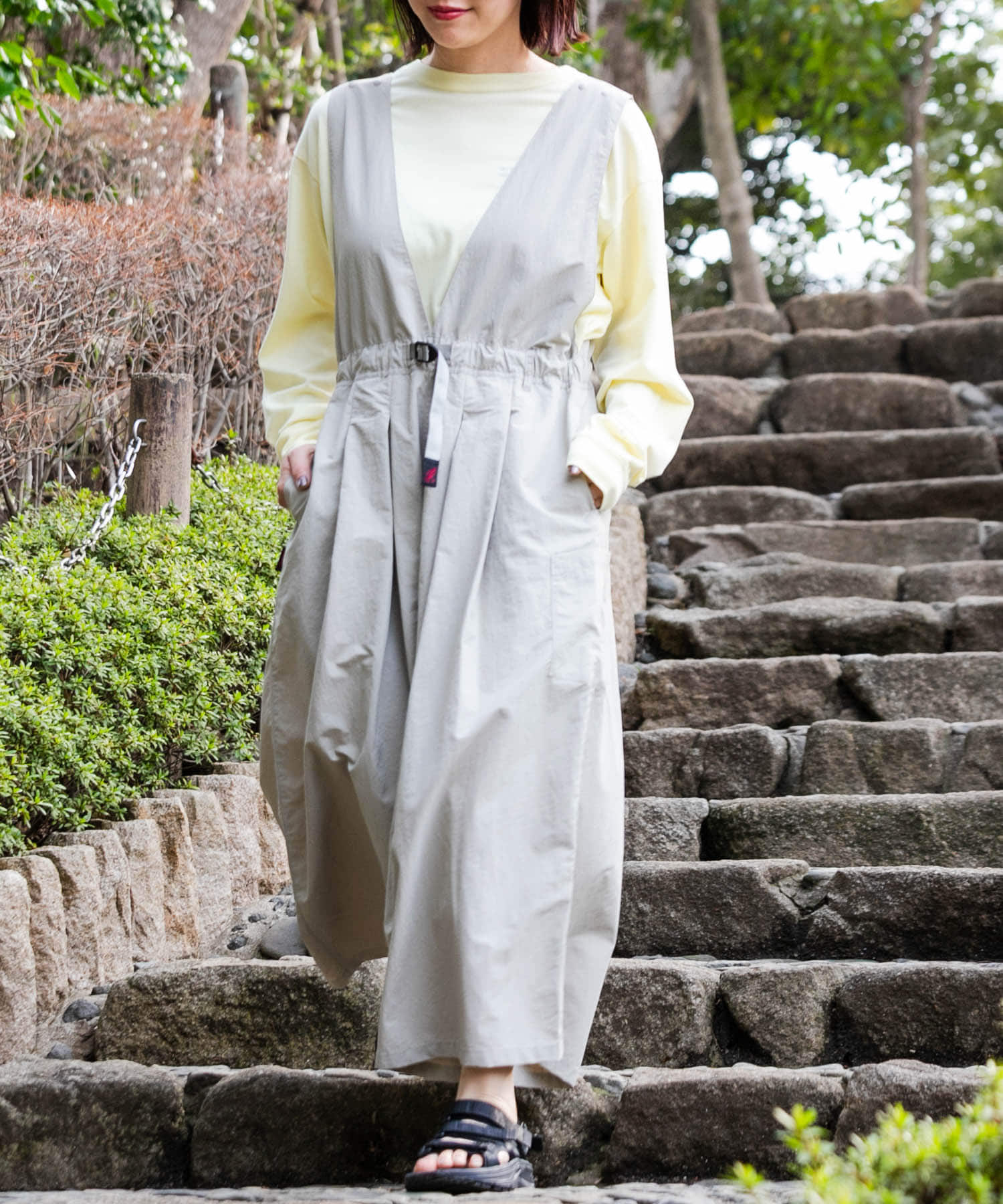 別注』『撥水/2WAY仕様』Gramicci アクティブナイロンサロペット(one