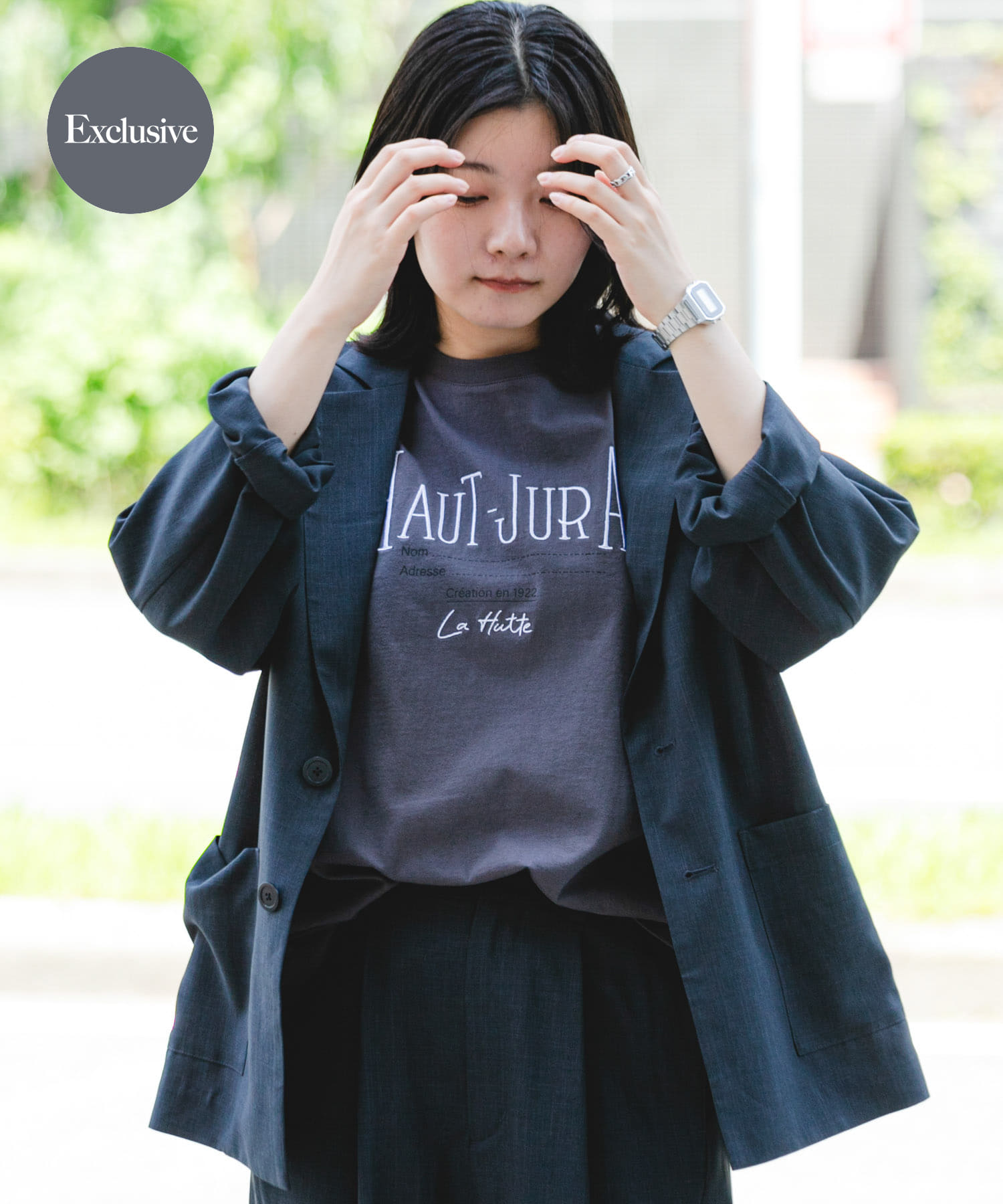 『別注』La Hutte×EKAL　刺繍デザインTシャツ