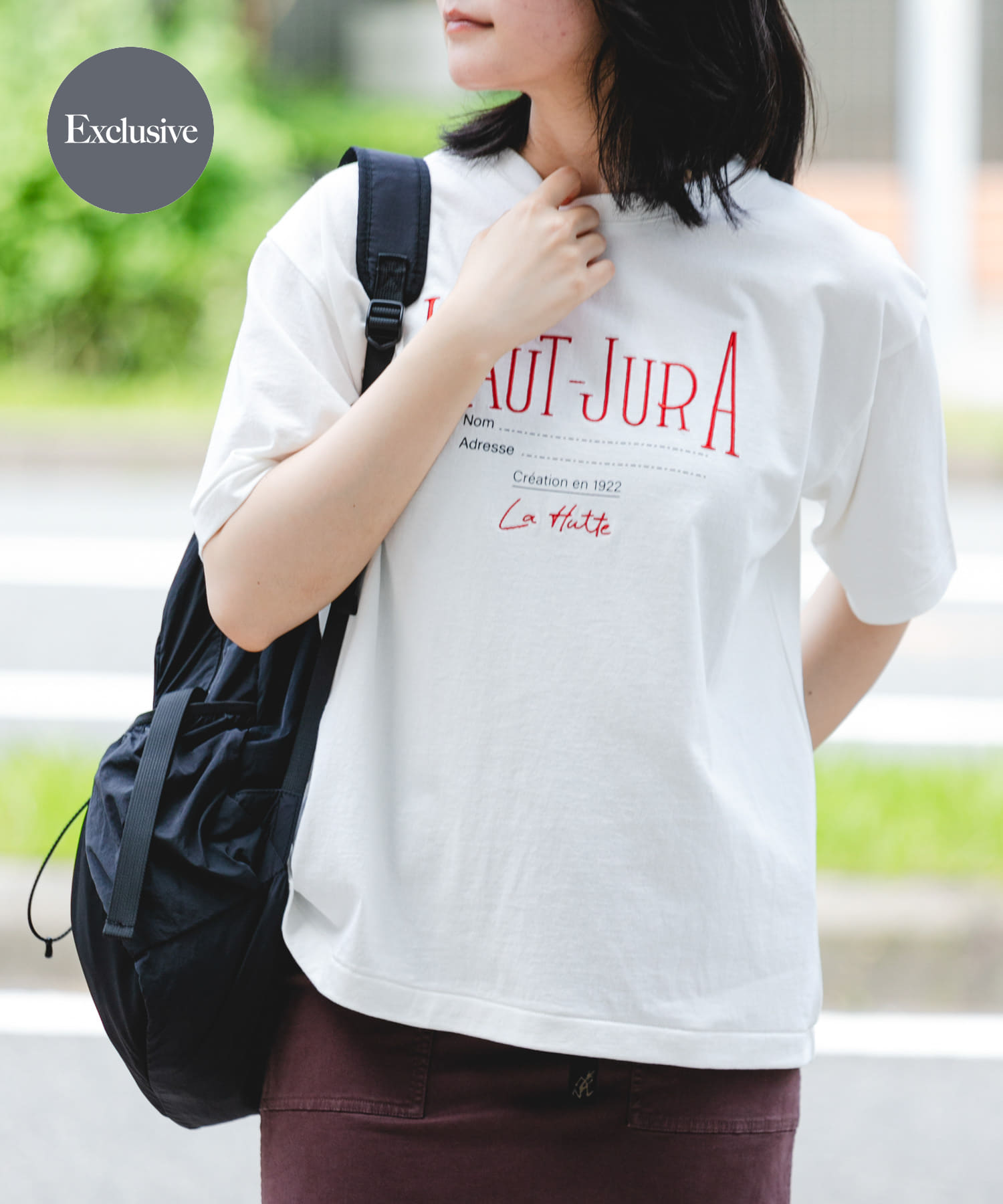 『別注』La Hutte×EKAL　刺繍デザインTシャツ