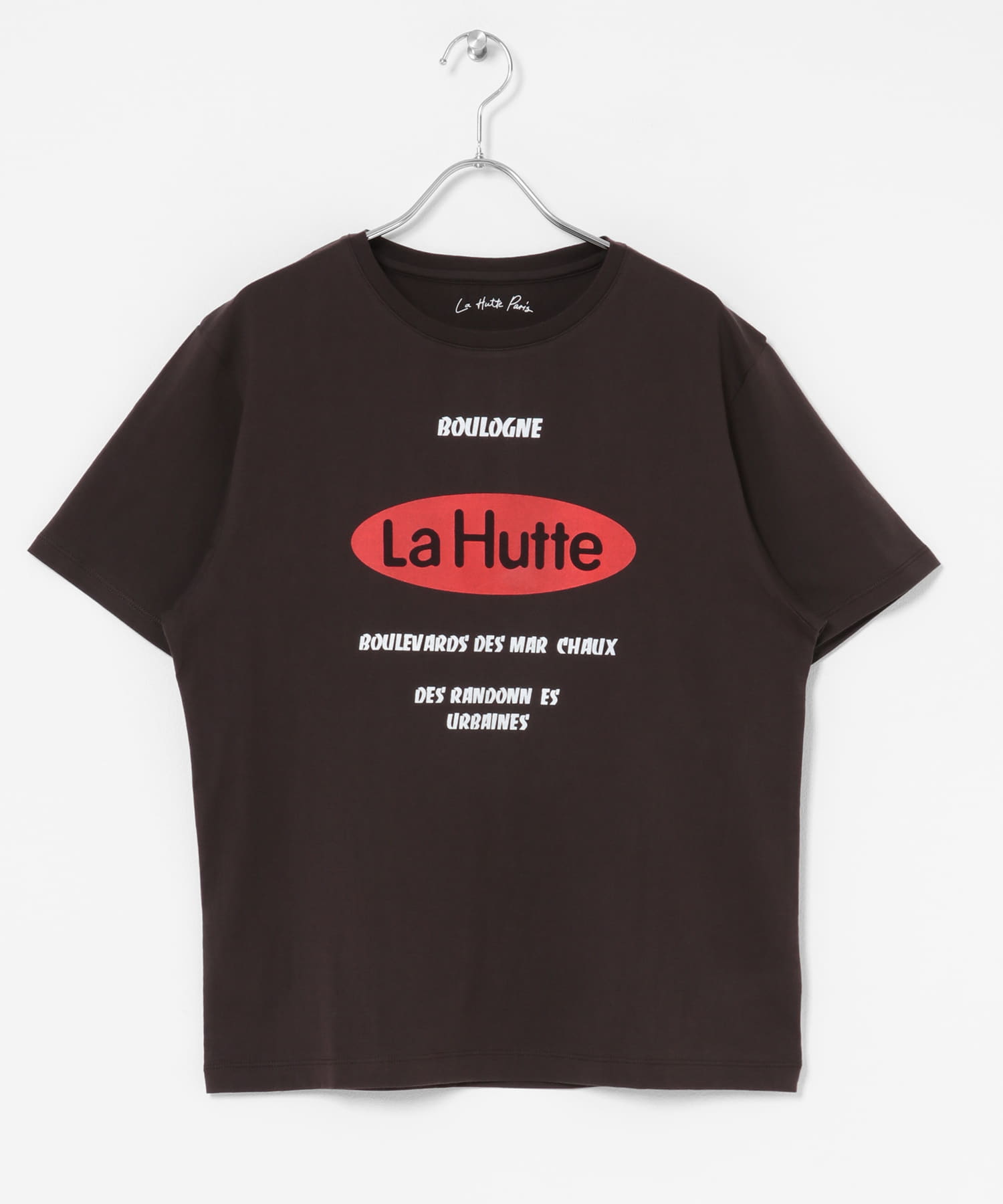 『別注』La Hutte×EKAL　ロゴデザインTシャツ ブラウン one