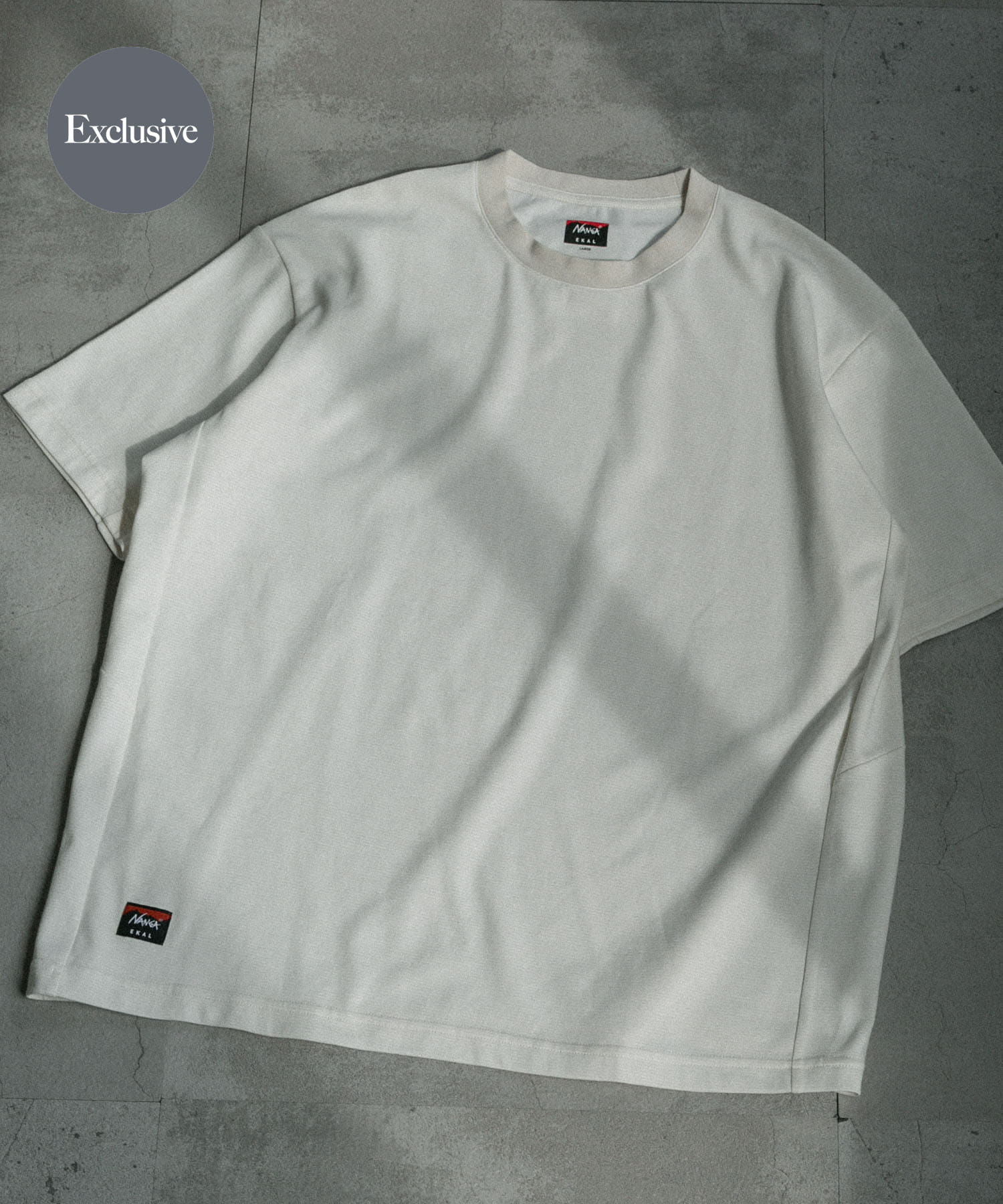 『吸水速乾 / 別注』NANGA×EKAL　ボーダーTシャツ WHT×BEG M