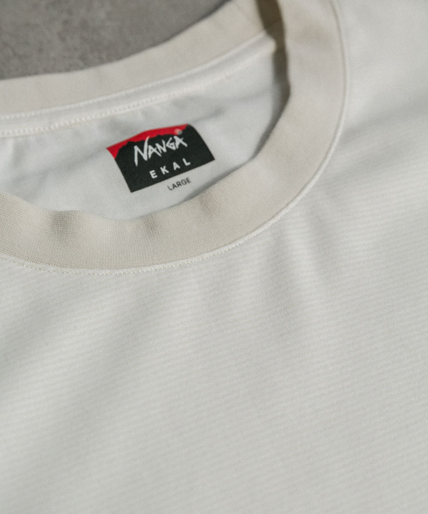 『吸水速乾 / 別注』NANGA×EKAL　ボーダーTシャツ WHT×BEG M