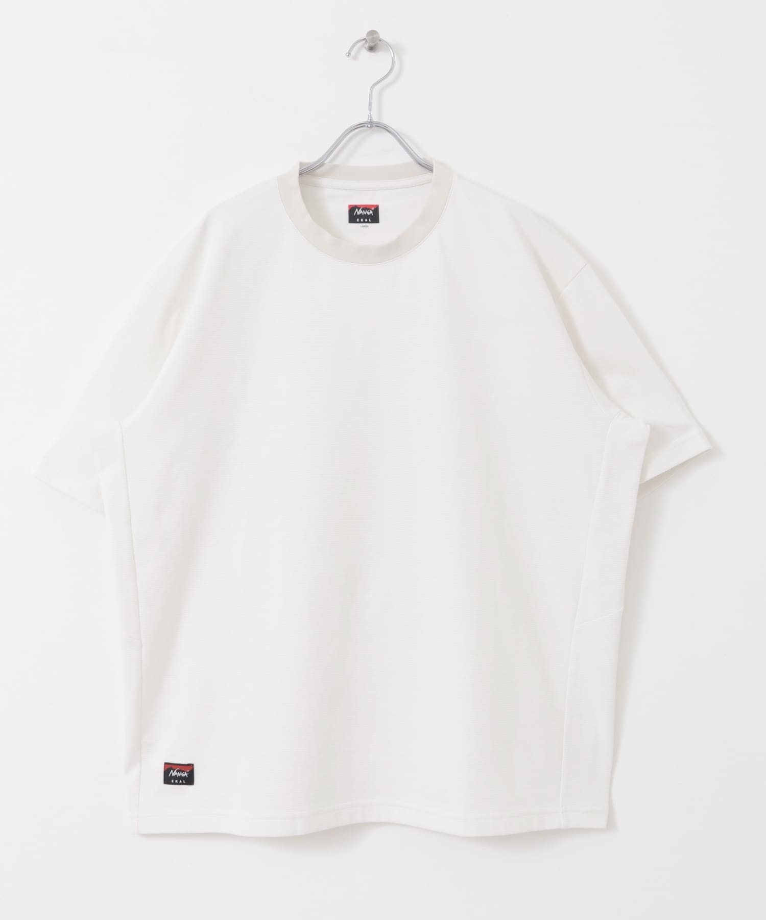『吸水速乾 / 別注』NANGA×EKAL　ボーダーTシャツ WHT×BEG M