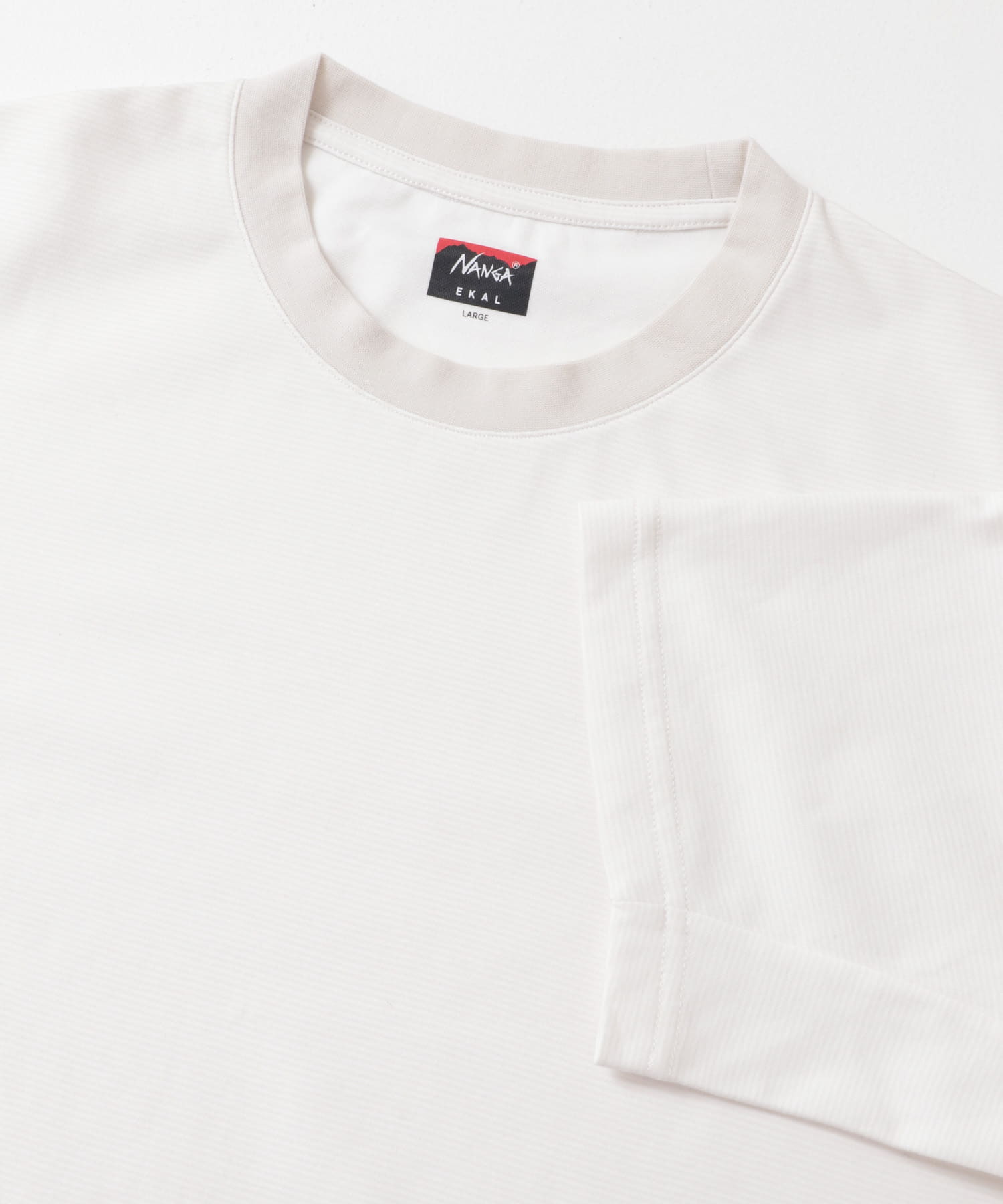 『吸水速乾 / 別注』NANGA×EKAL　ボーダーTシャツ WHT×BEG M