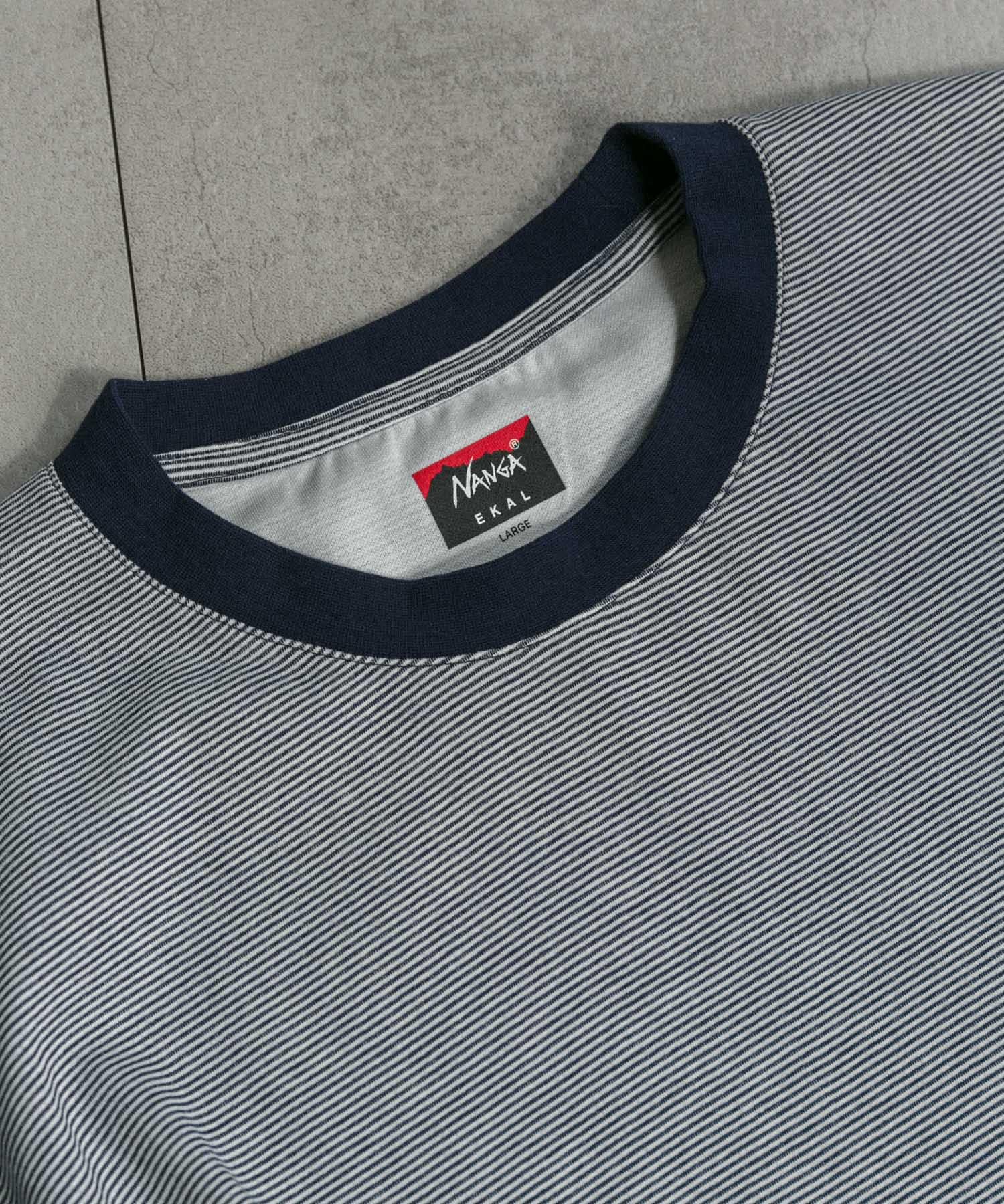 『吸水速乾 / 別注』NANGA×EKAL　ボーダーTシャツ WHT×NVY M