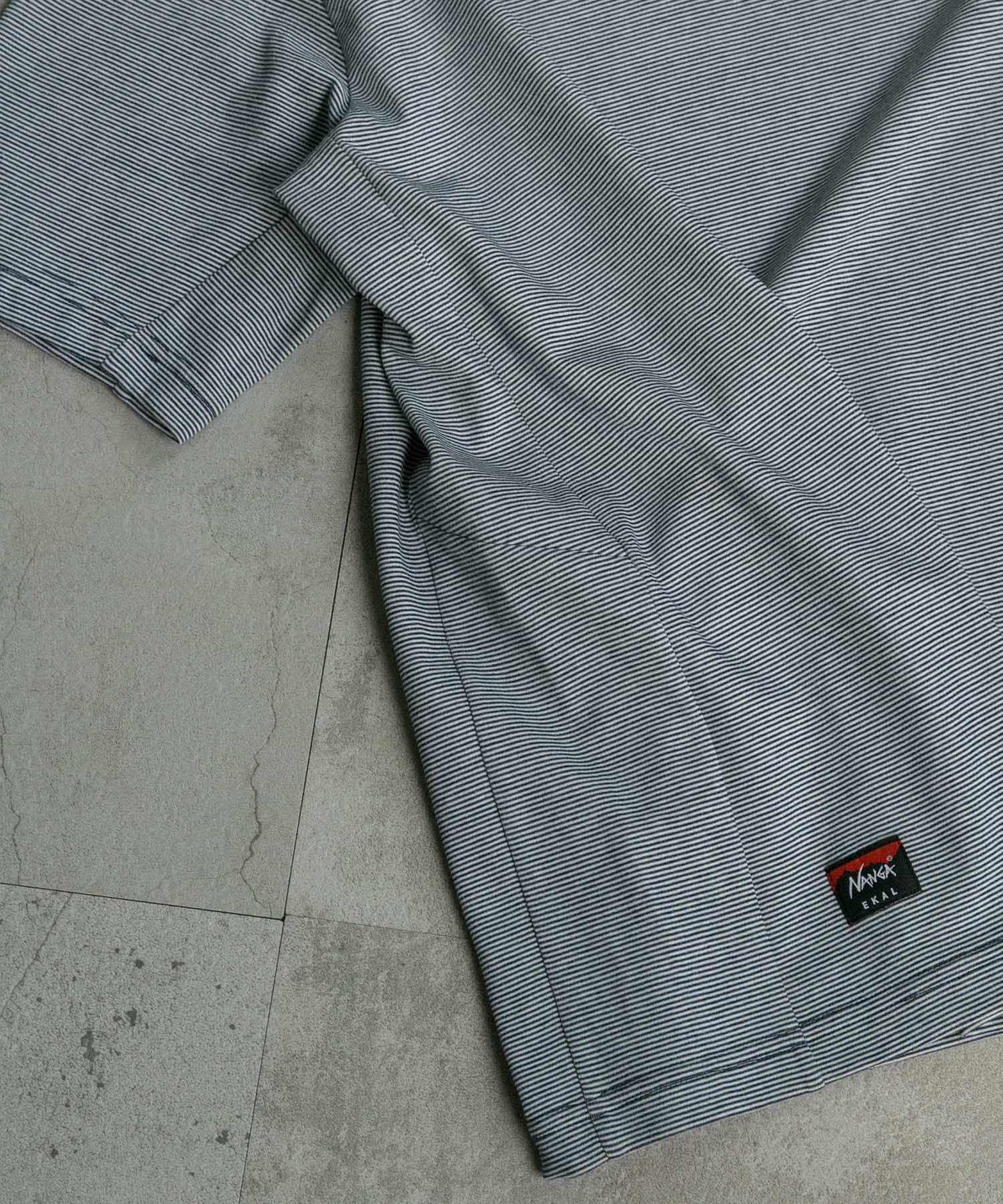 『吸水速乾 / 別注』NANGA×EKAL　ボーダーTシャツ WHT×NVY M
