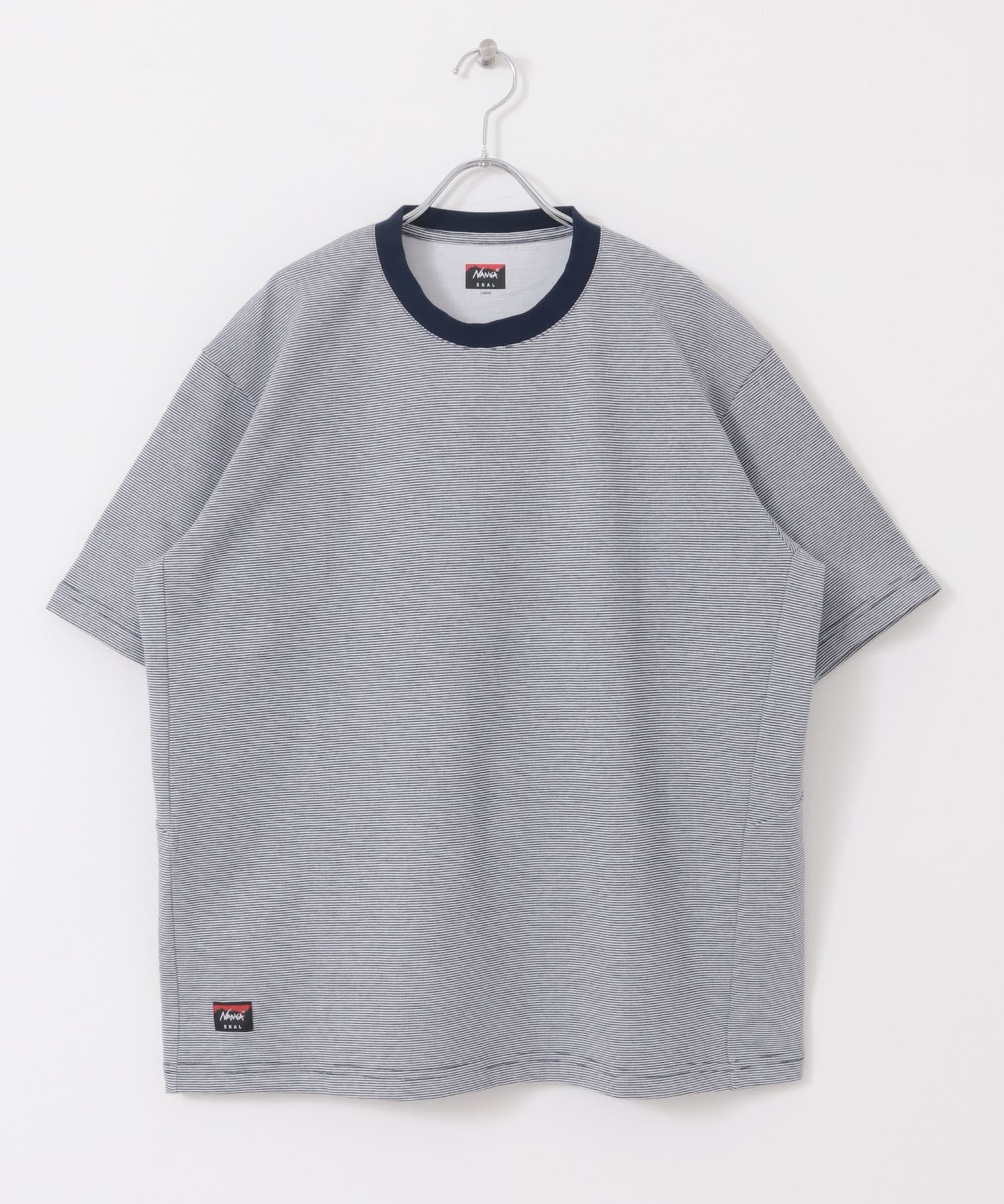 『吸水速乾 / 別注』NANGA×EKAL　ボーダーTシャツ WHT×NVY M