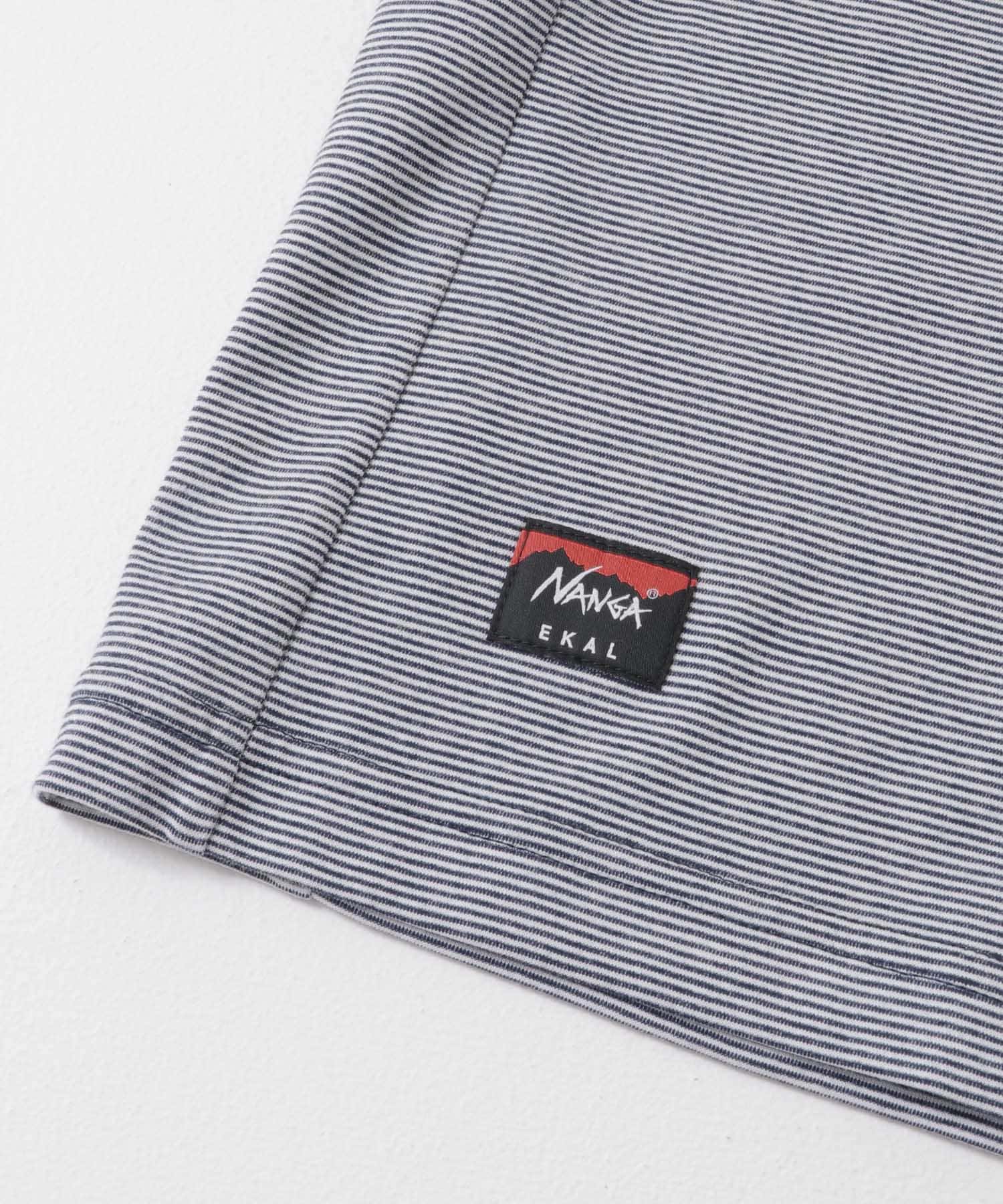 『吸水速乾 / 別注』NANGA×EKAL　ボーダーTシャツ WHT×NVY M