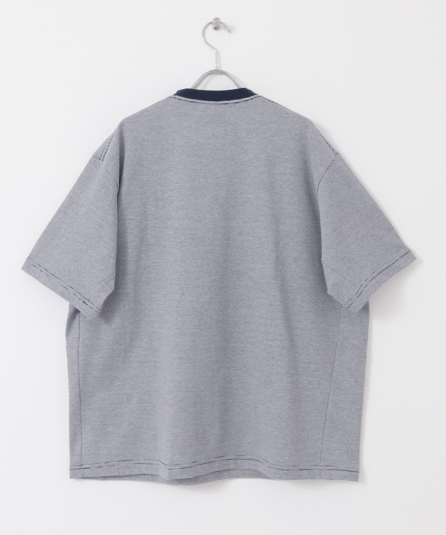 『吸水速乾 / 別注』NANGA×EKAL　ボーダーTシャツ WHT×NVY M