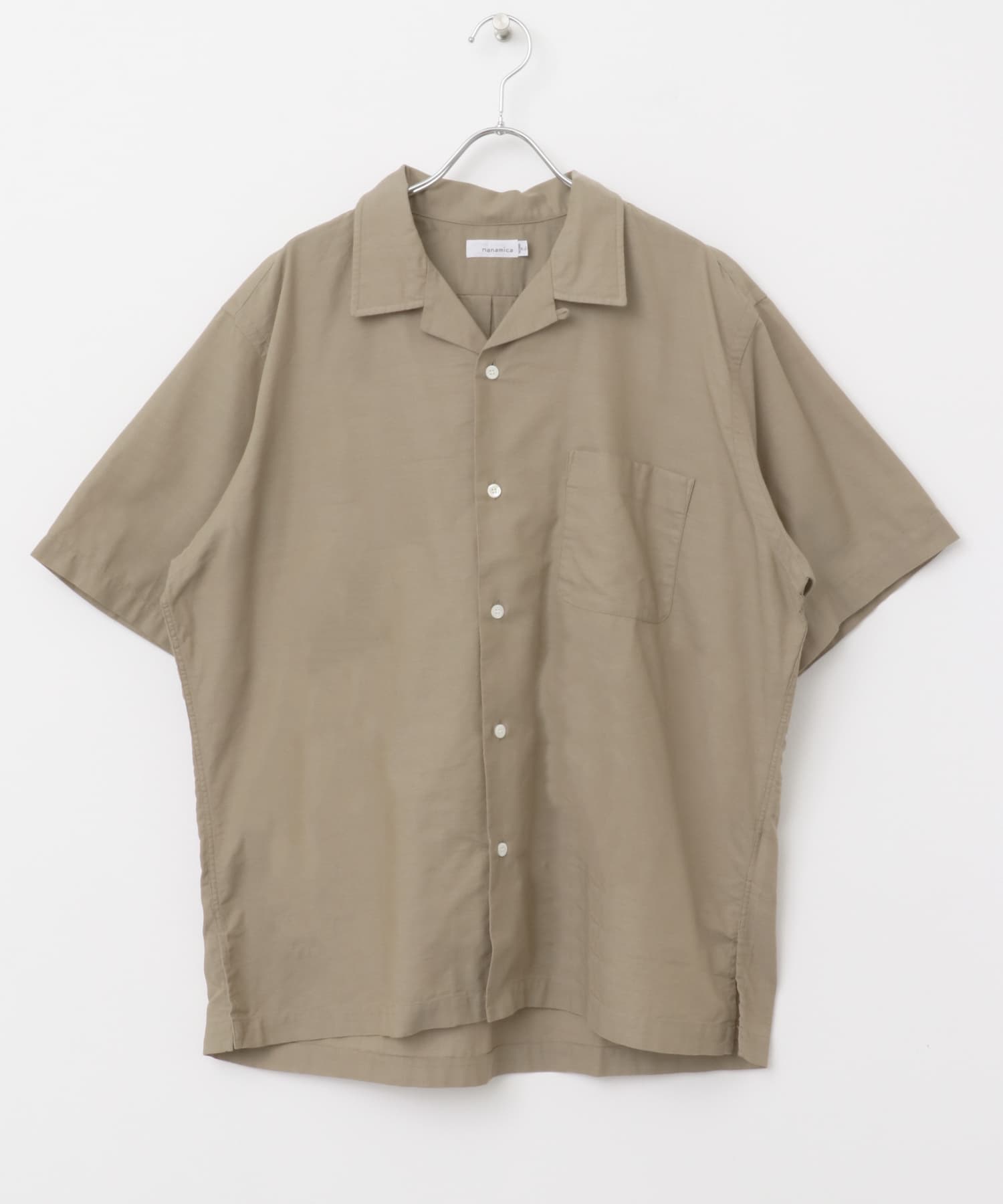 nanamica　Open Collar Panama Short-Sleeve Shirts Beige (BE) M