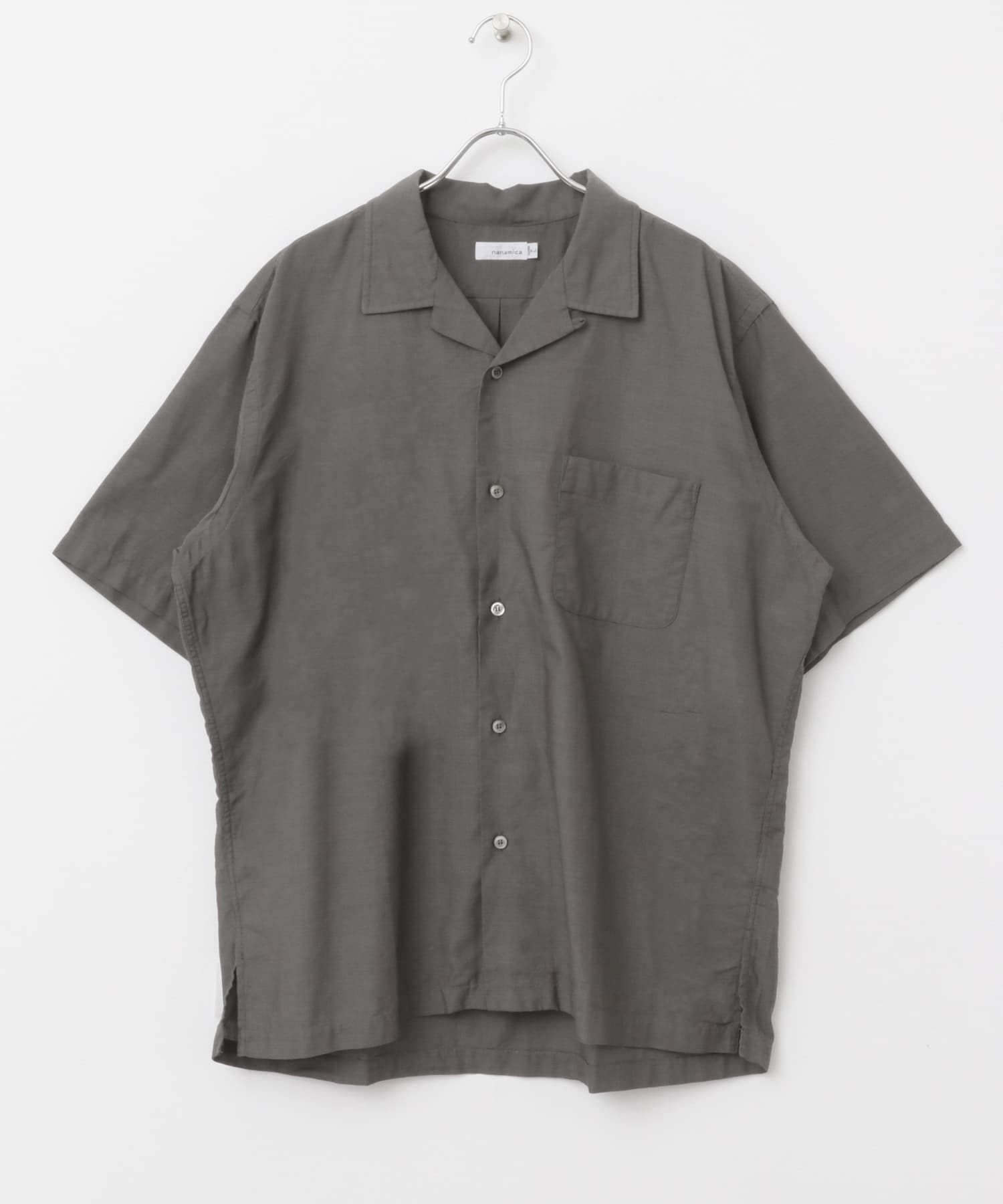 nanamica　Open Collar Panama Short-Sleeve Shirts Gray (H) M