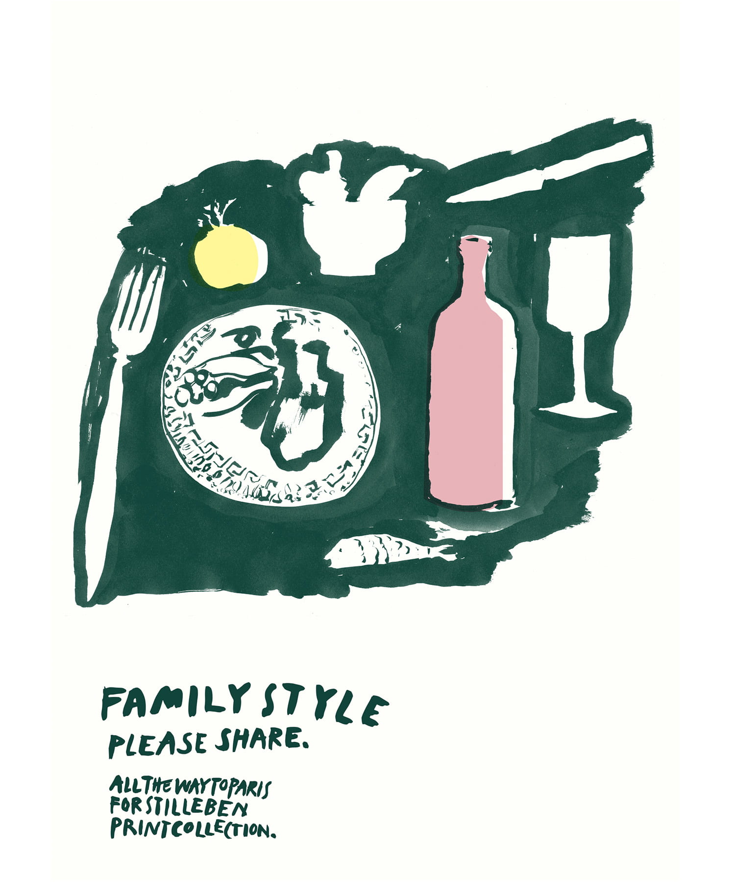 STILLEBEN PRINT COLL　Lunch in Paris greenNo.93