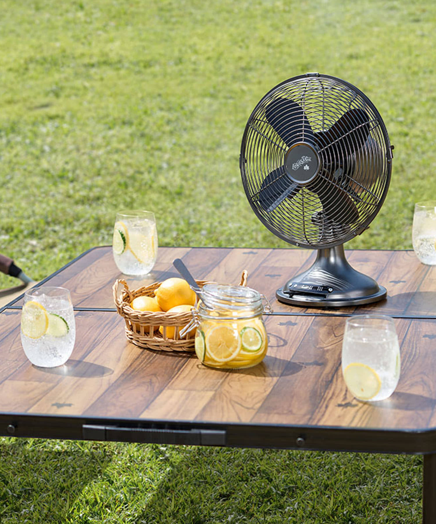 LOGOS　クラシコスタンド扇風機(AC蓄電)