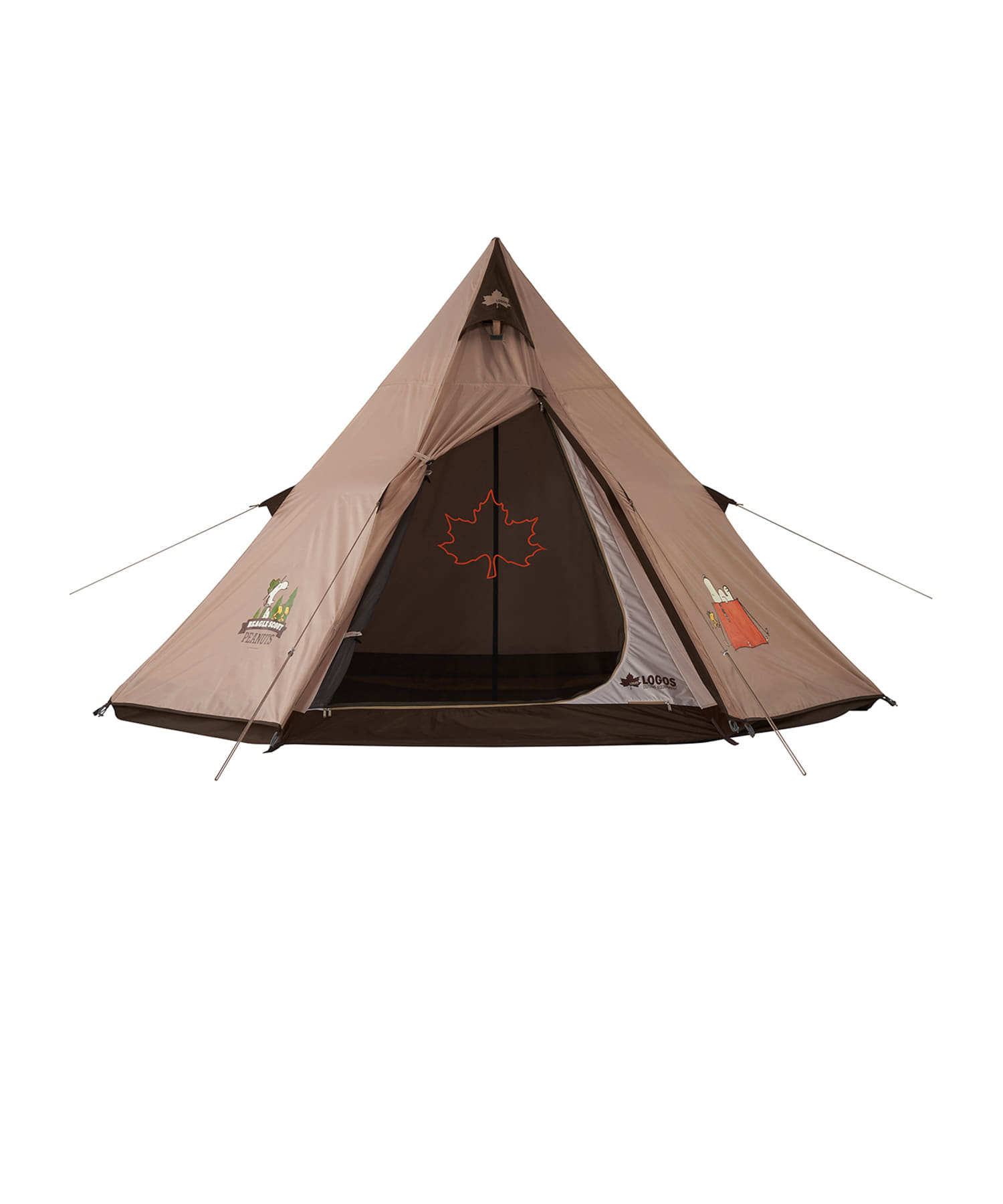 LOGOS SNOOPY Tepee テント(- BEIGExBRN): キャンプ用品｜URBAN