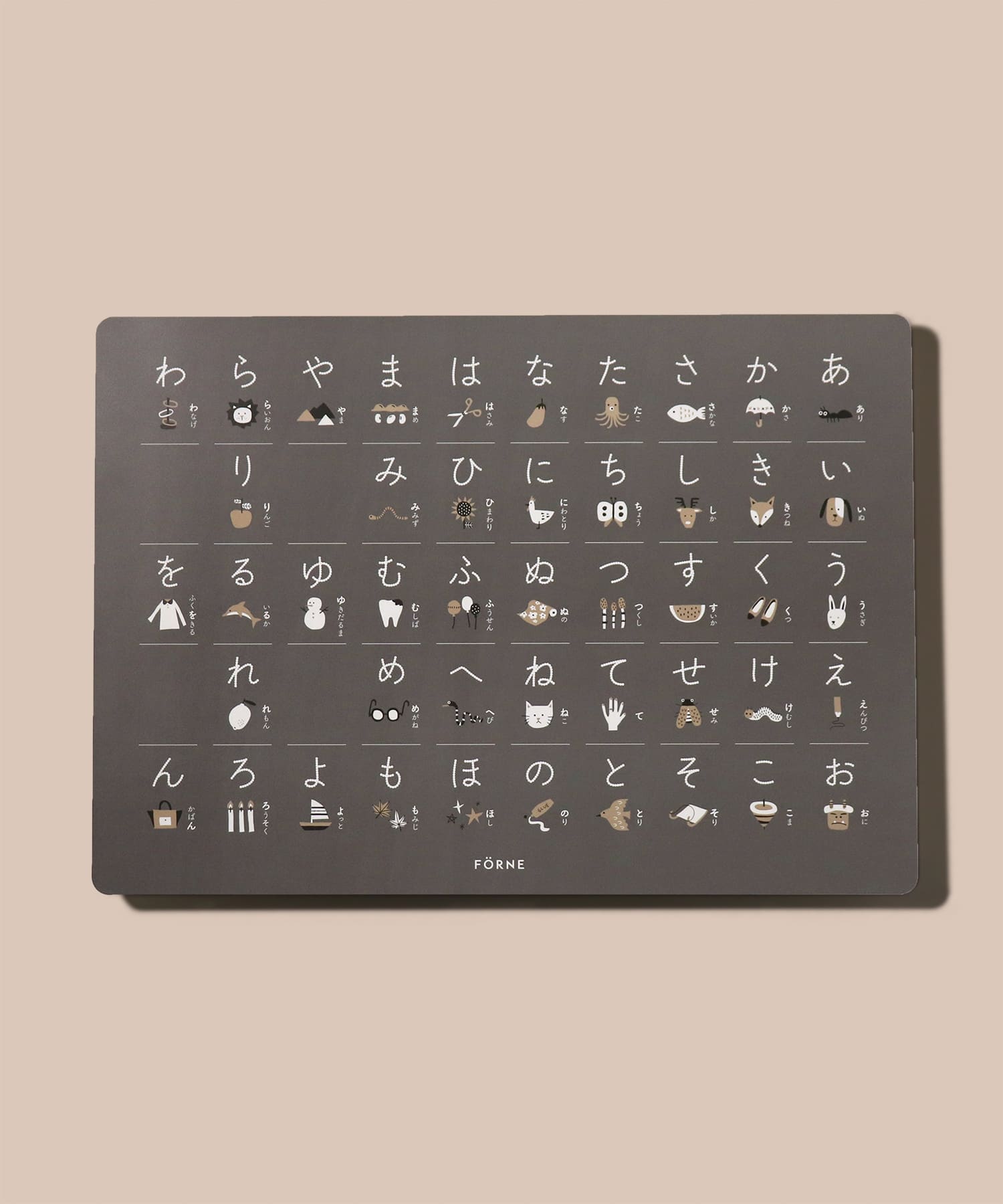 FORNE　あいうえおポスター チャコールグレー FREE