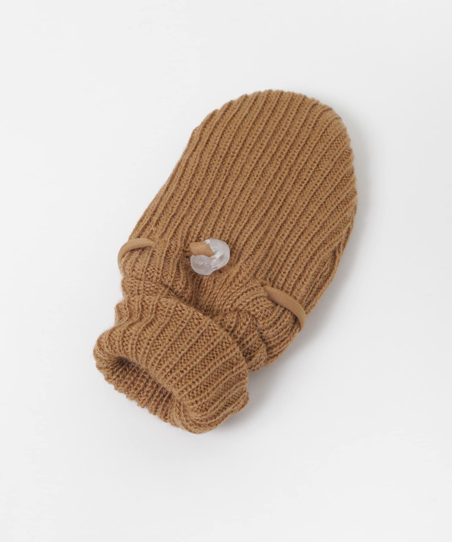 joha　ベビーWOOL RIB ミトン ブラウン 70