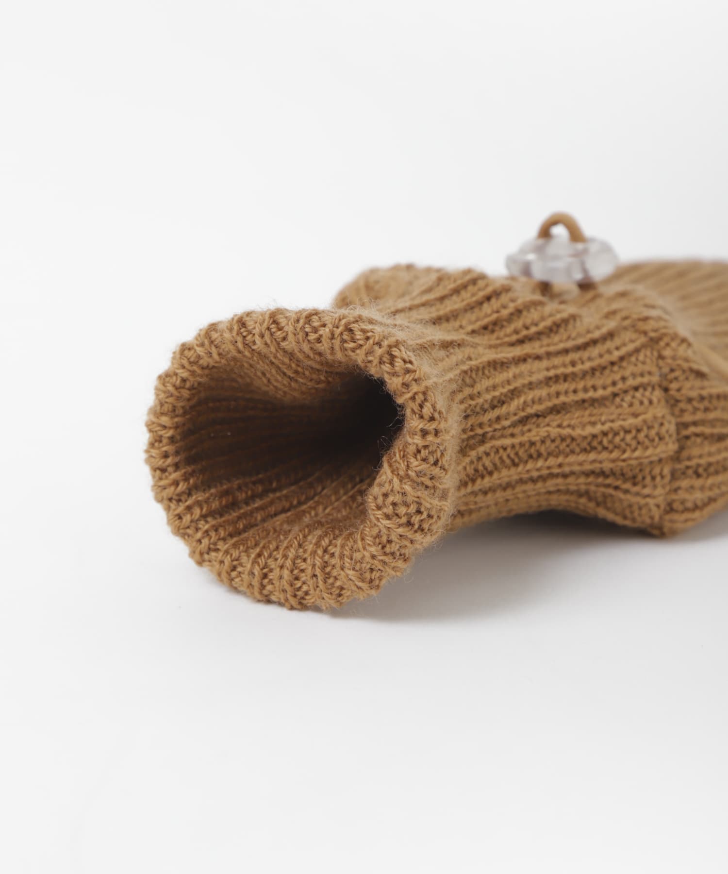 joha　ベビーWOOL RIB ミトン ブラウン 70
