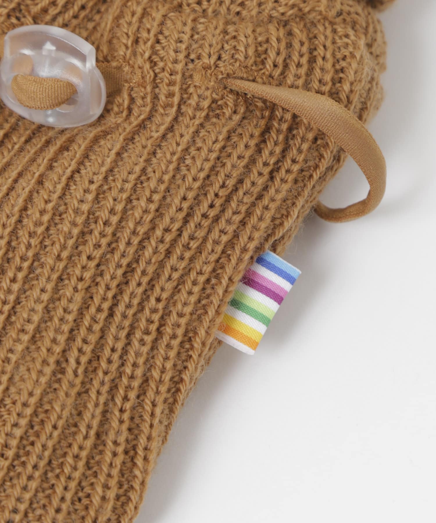 joha　ベビーWOOL RIB ミトン ブラウン 70
