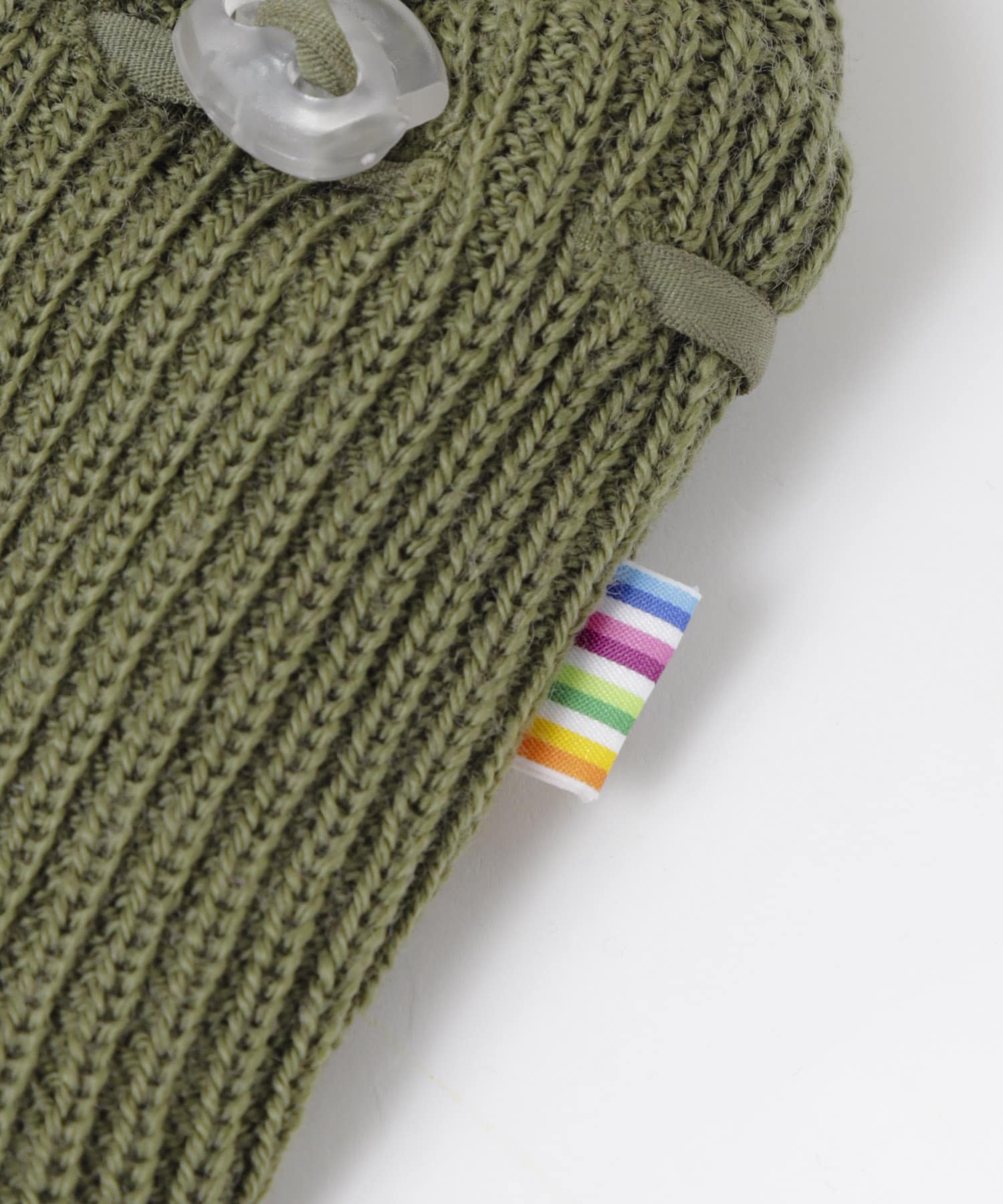 joha　ベビーWOOL RIB ミトン カーキ 70