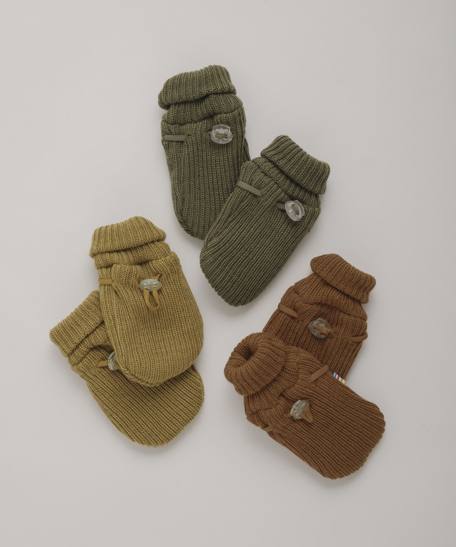 joha　ベビーWOOL RIB ミトン マスタード 70