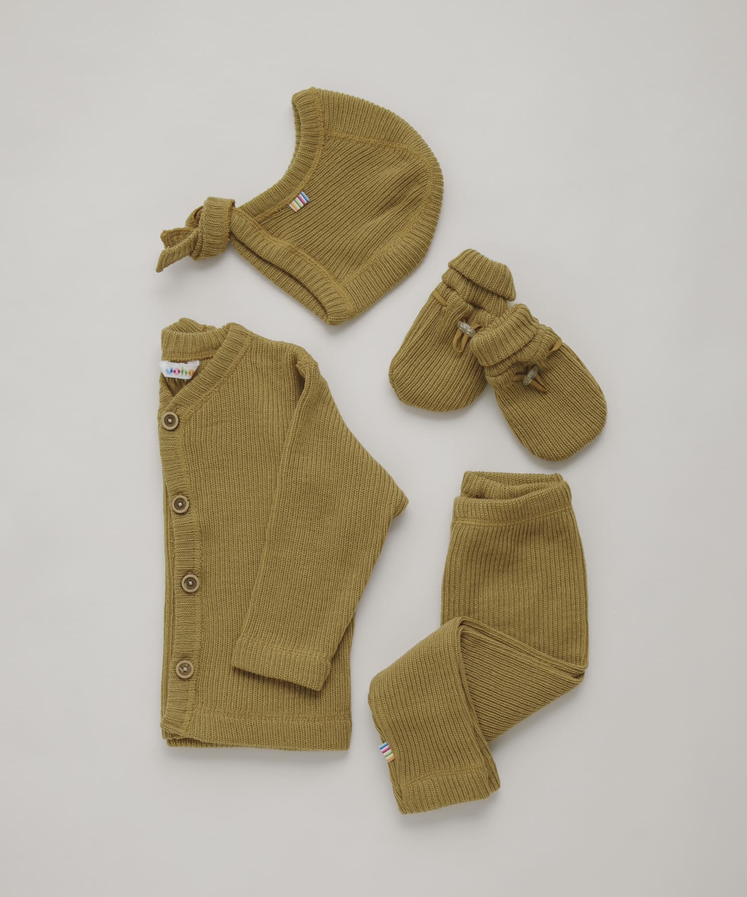 joha　ベビーWOOL RIB ミトン マスタード 70