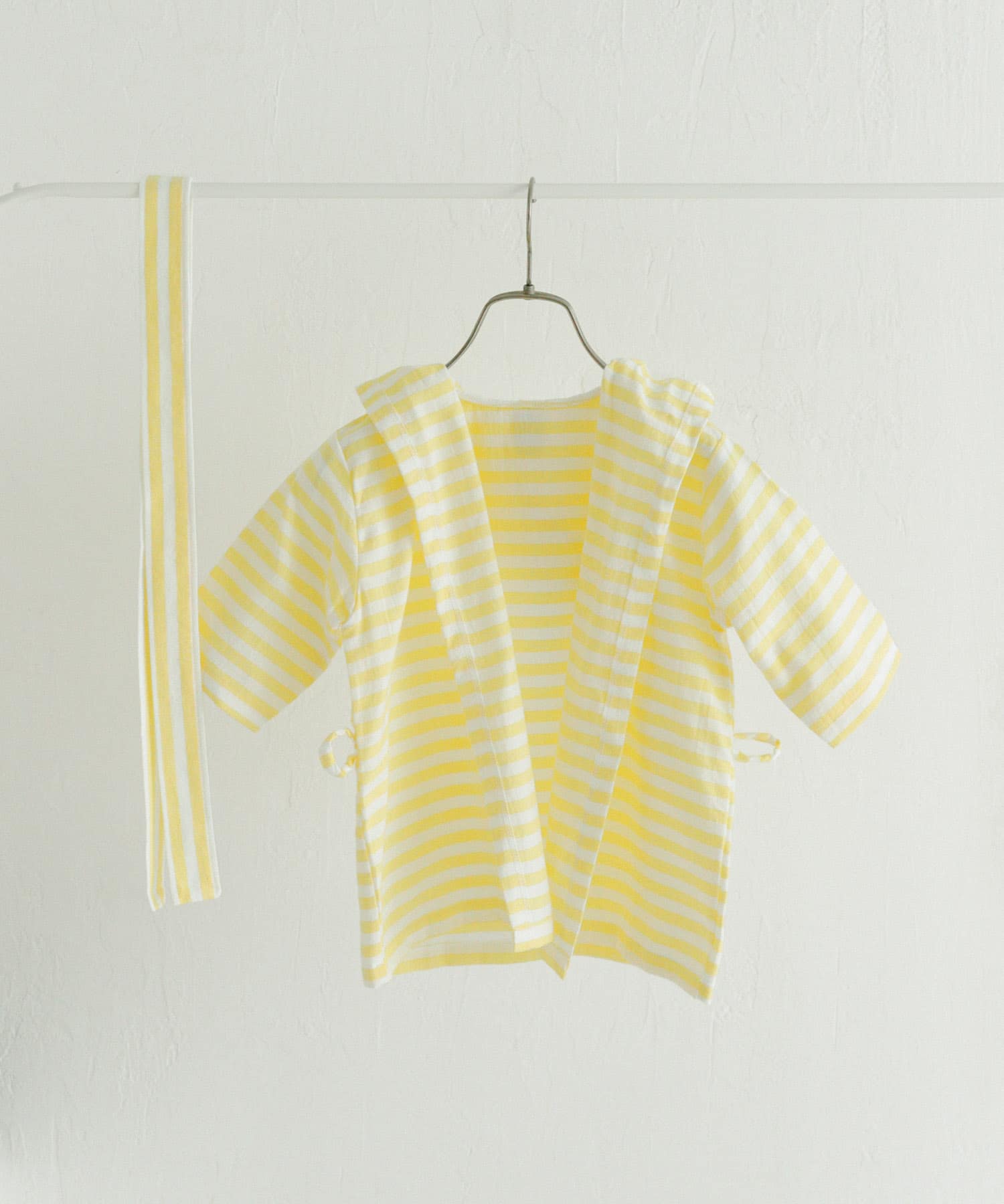 maemukids&baby　ベビーバスローブ(ボーダー) YELLOW -
