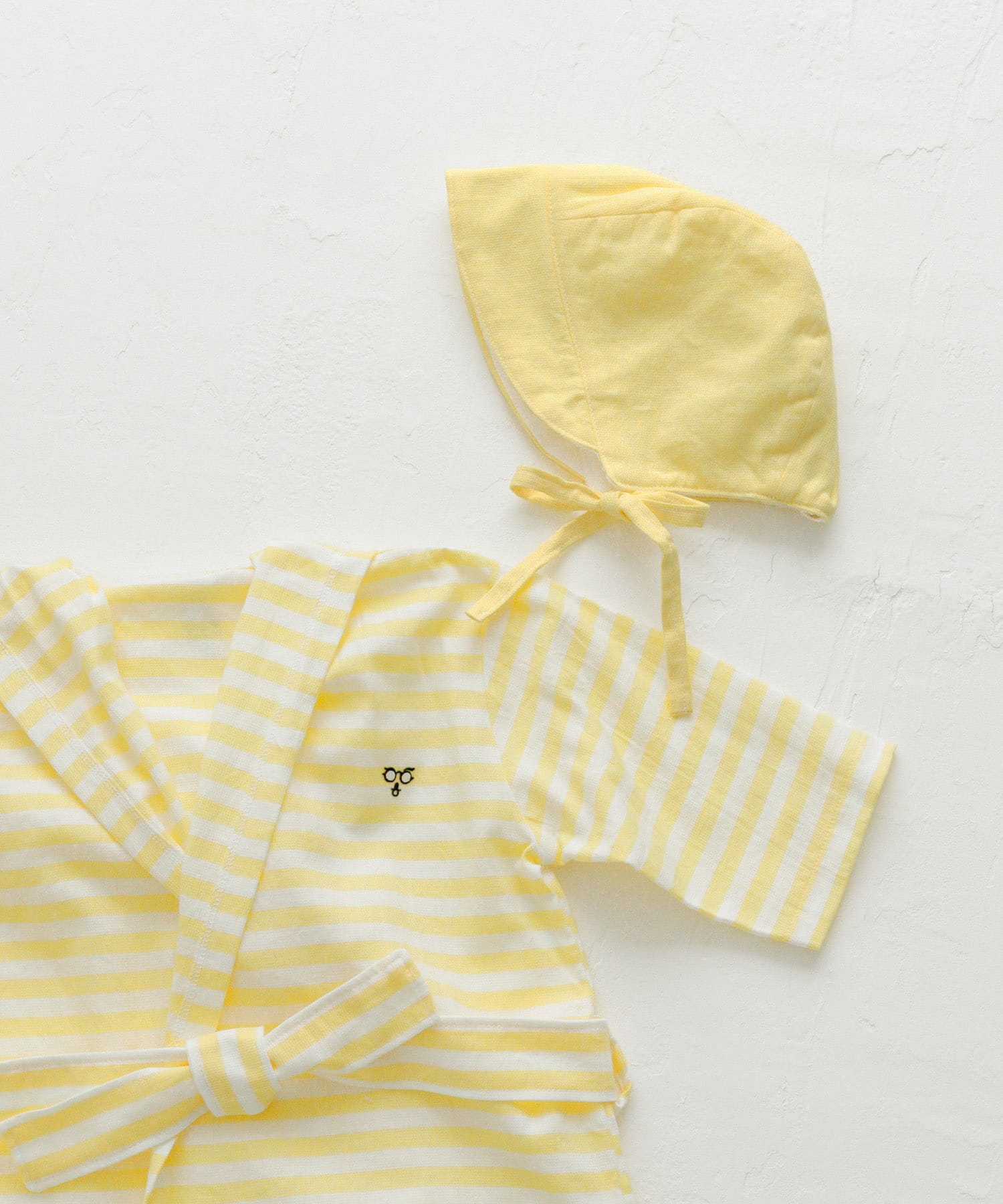 maemukids&baby　ベビーバスローブ(ボーダー) YELLOW -