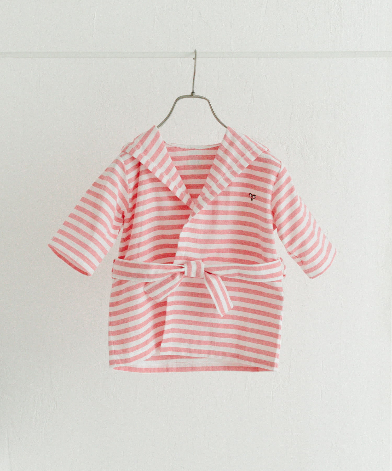 maemukids&baby　ベビーバスローブ(ボーダー) RED -