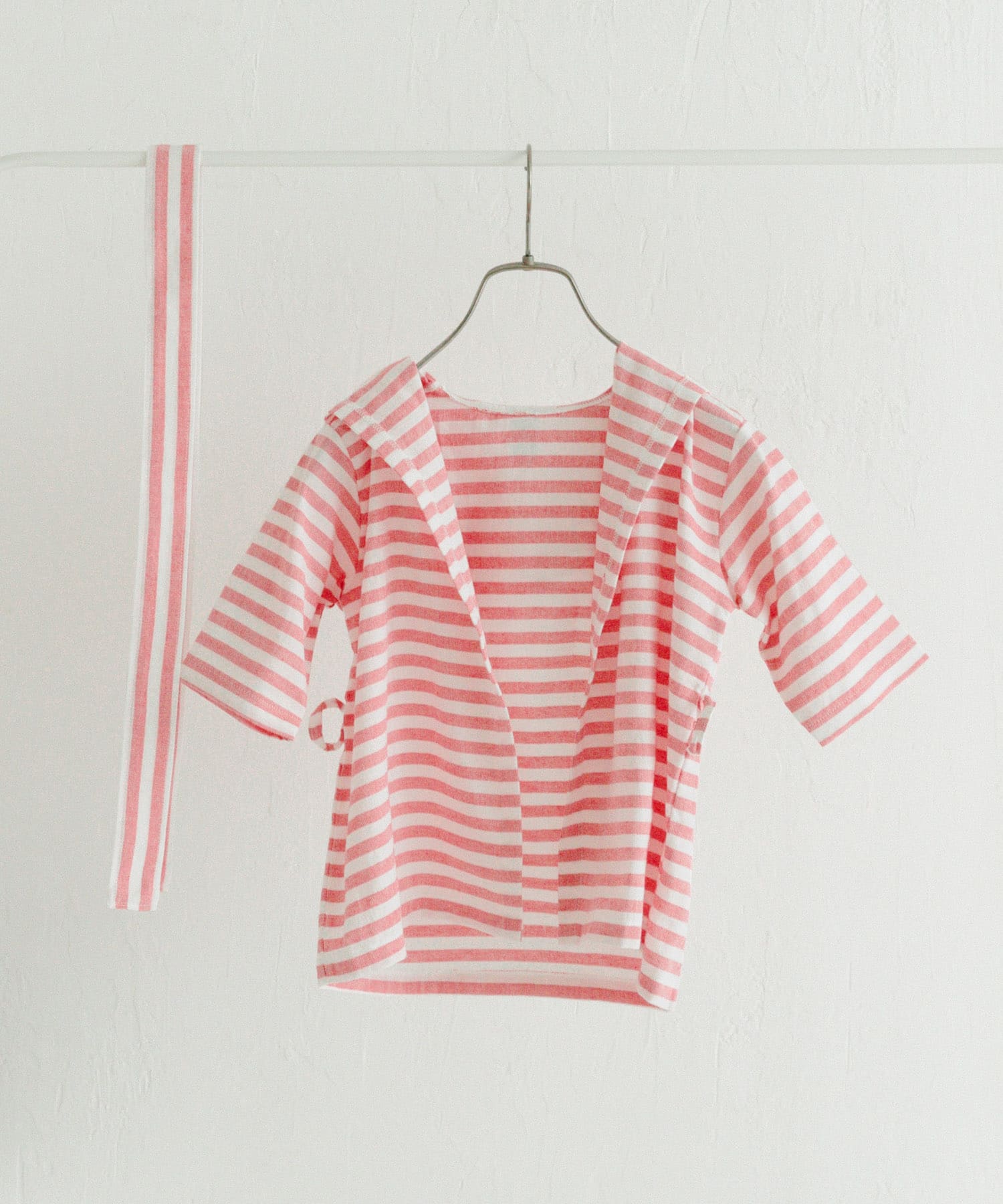 maemukids&baby　ベビーバスローブ(ボーダー) RED -