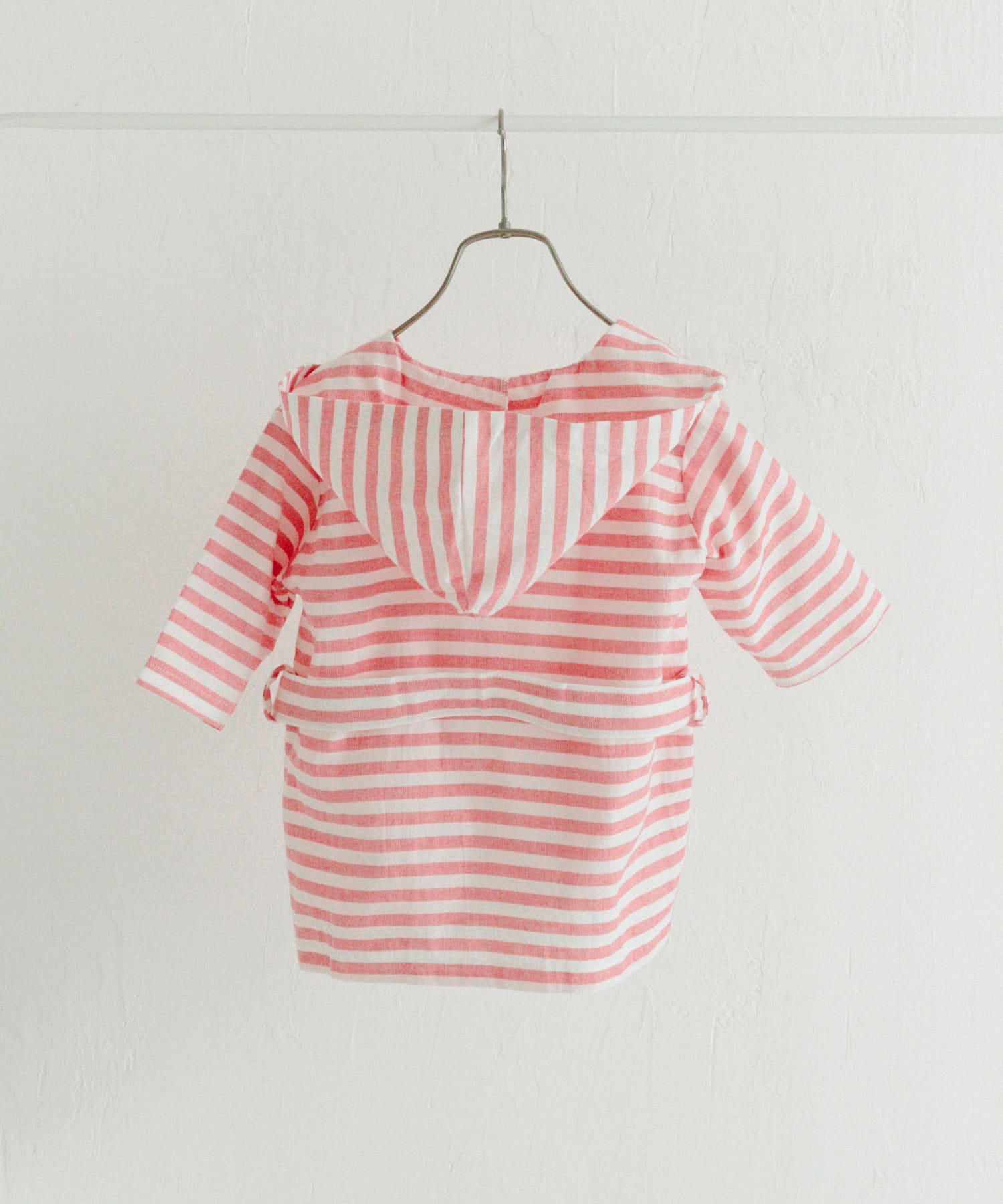 maemukids&baby　ベビーバスローブ(ボーダー) RED -