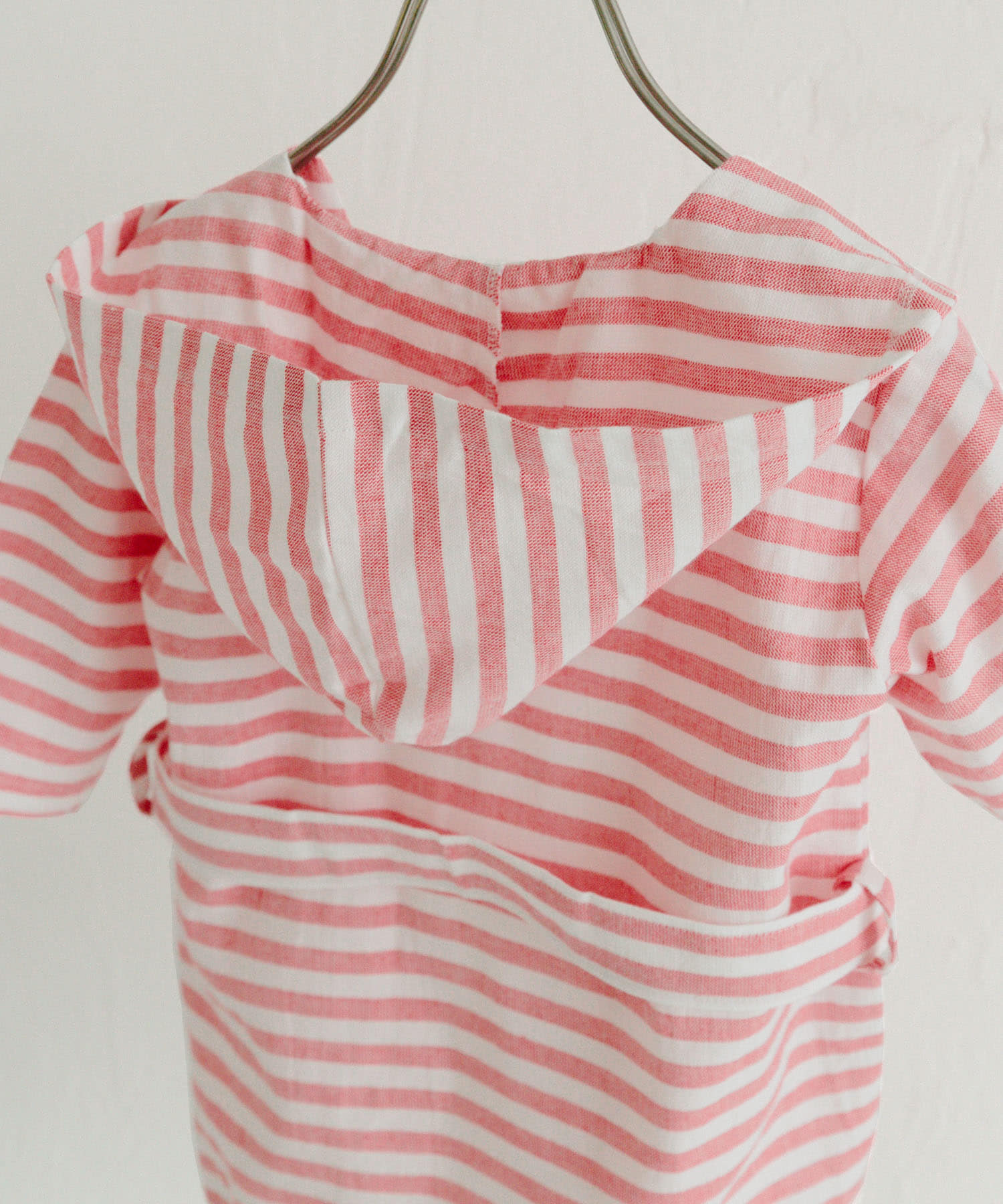 maemukids&baby　ベビーバスローブ(ボーダー) RED -