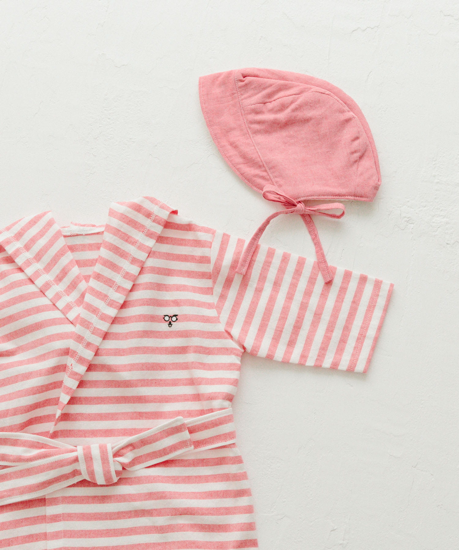 maemukids&baby　ベビーバスローブ(ボーダー) RED -