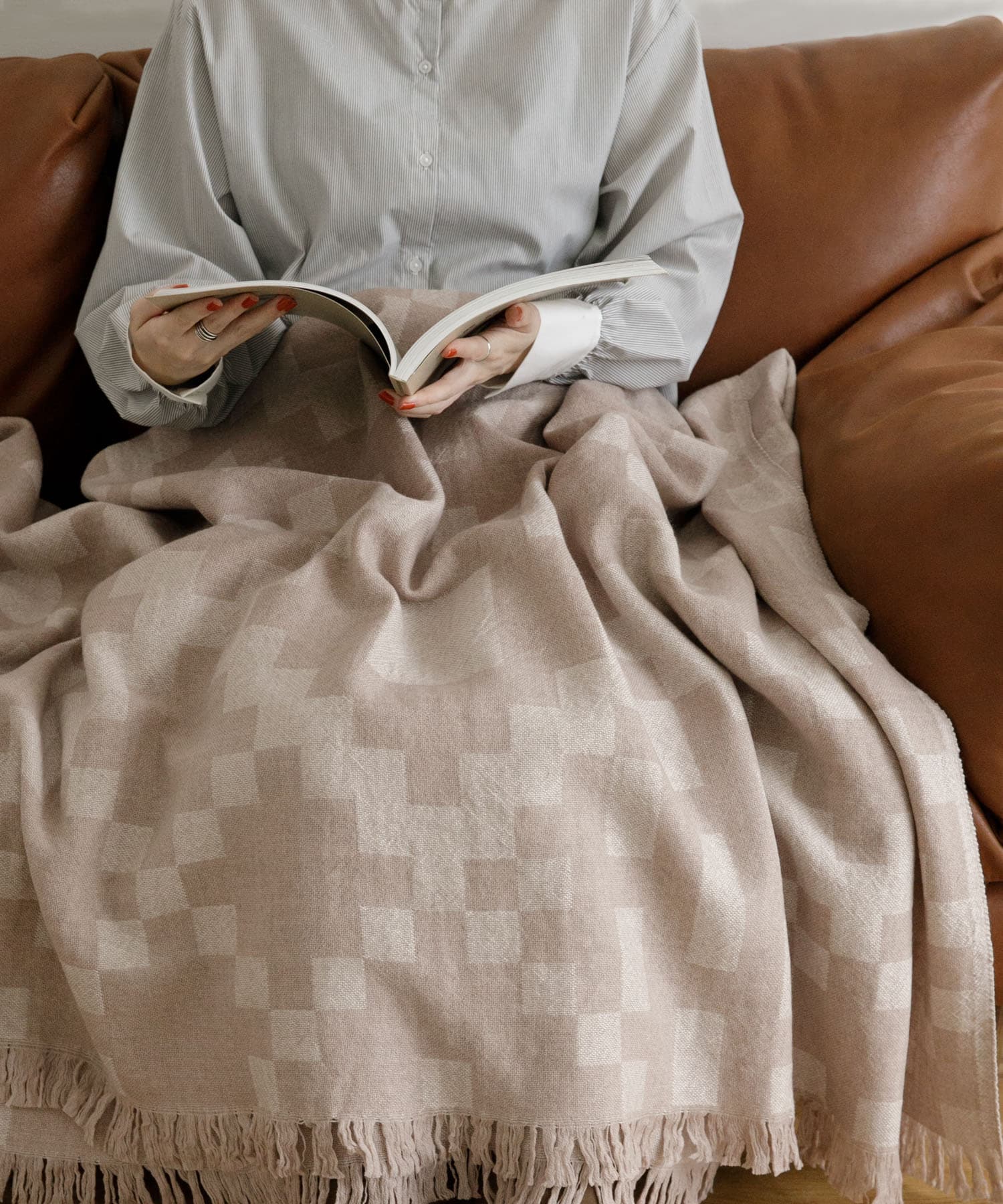 LAPUAN KANKURIT　HUVILA blanket BEG WHITE one