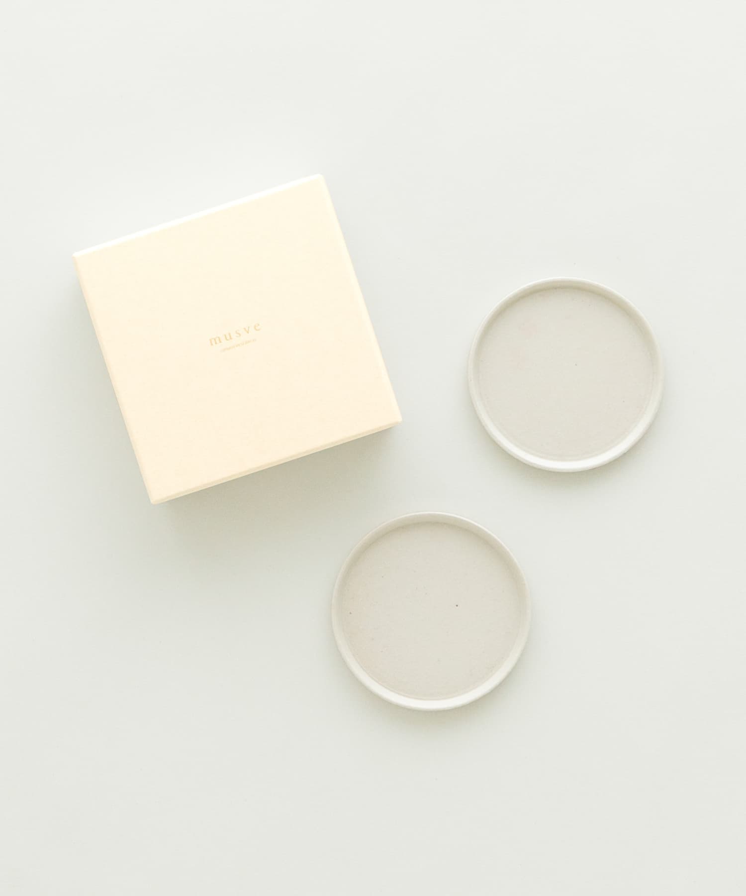 信楽焼 musve plate S 2枚セット off white S