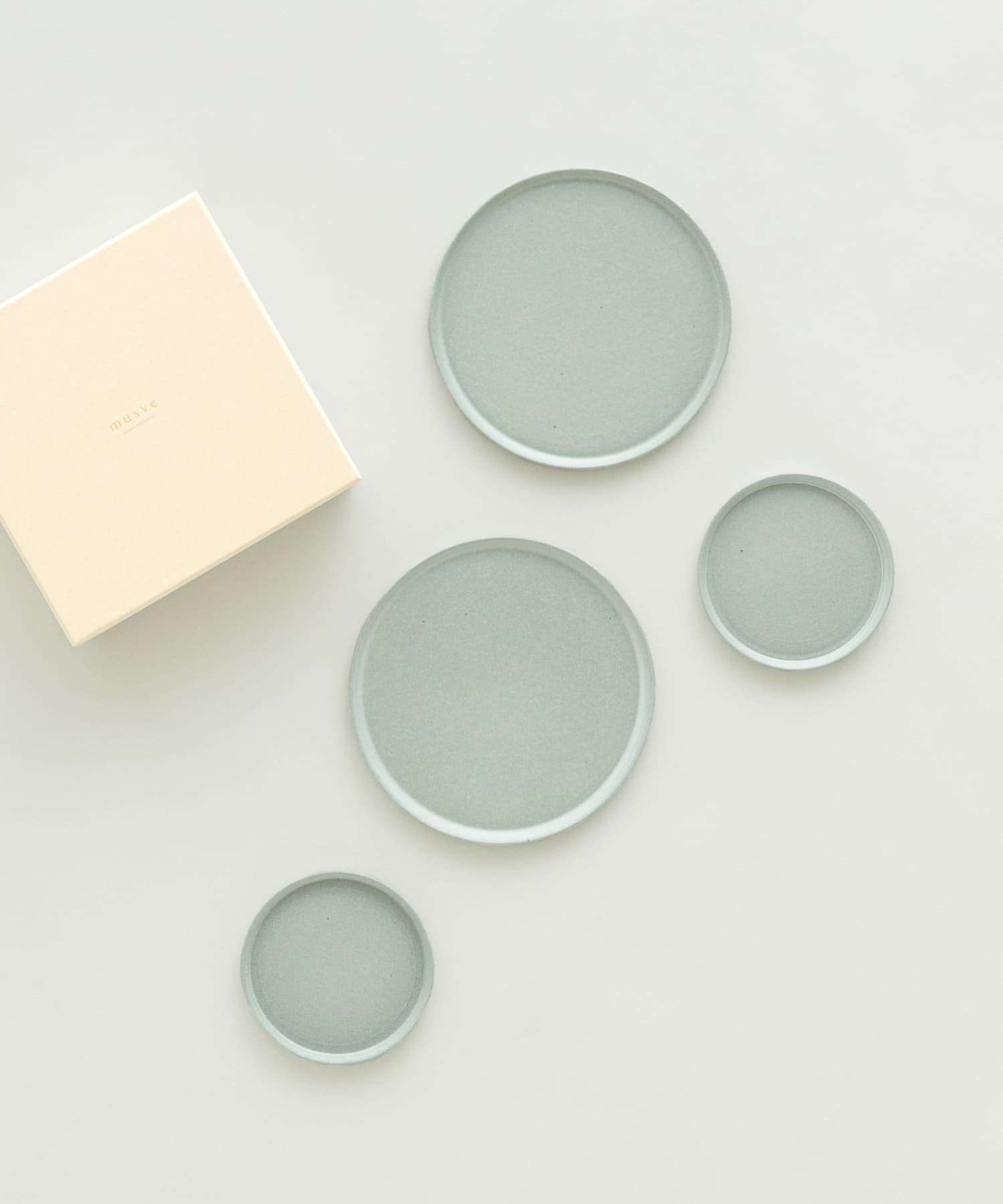 信楽焼 musve plate S+M 4枚セット mint -