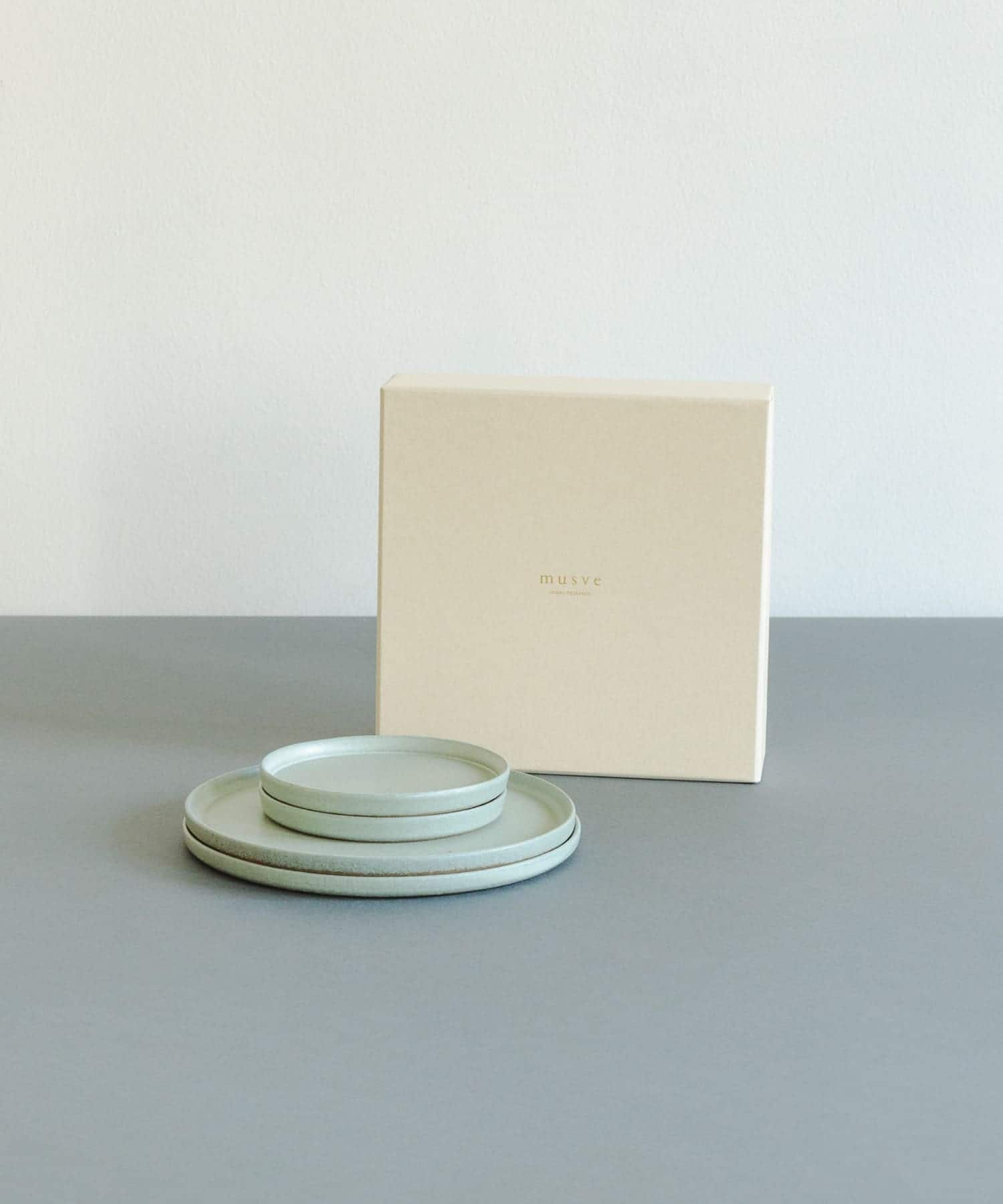 信楽焼 musve plate S+M 4枚セット mint -