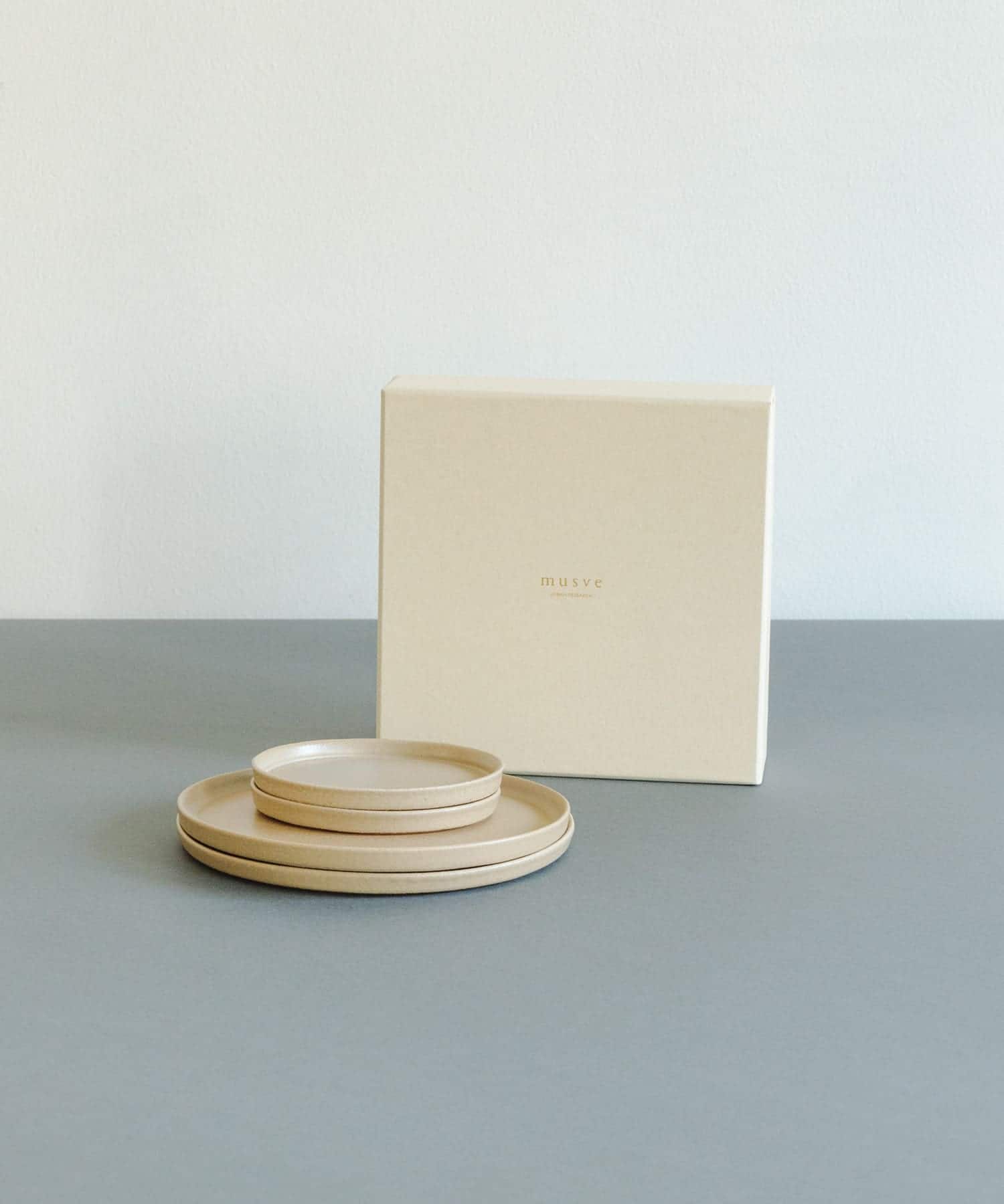 信楽焼 musve plate S+M 4枚セット sand -
