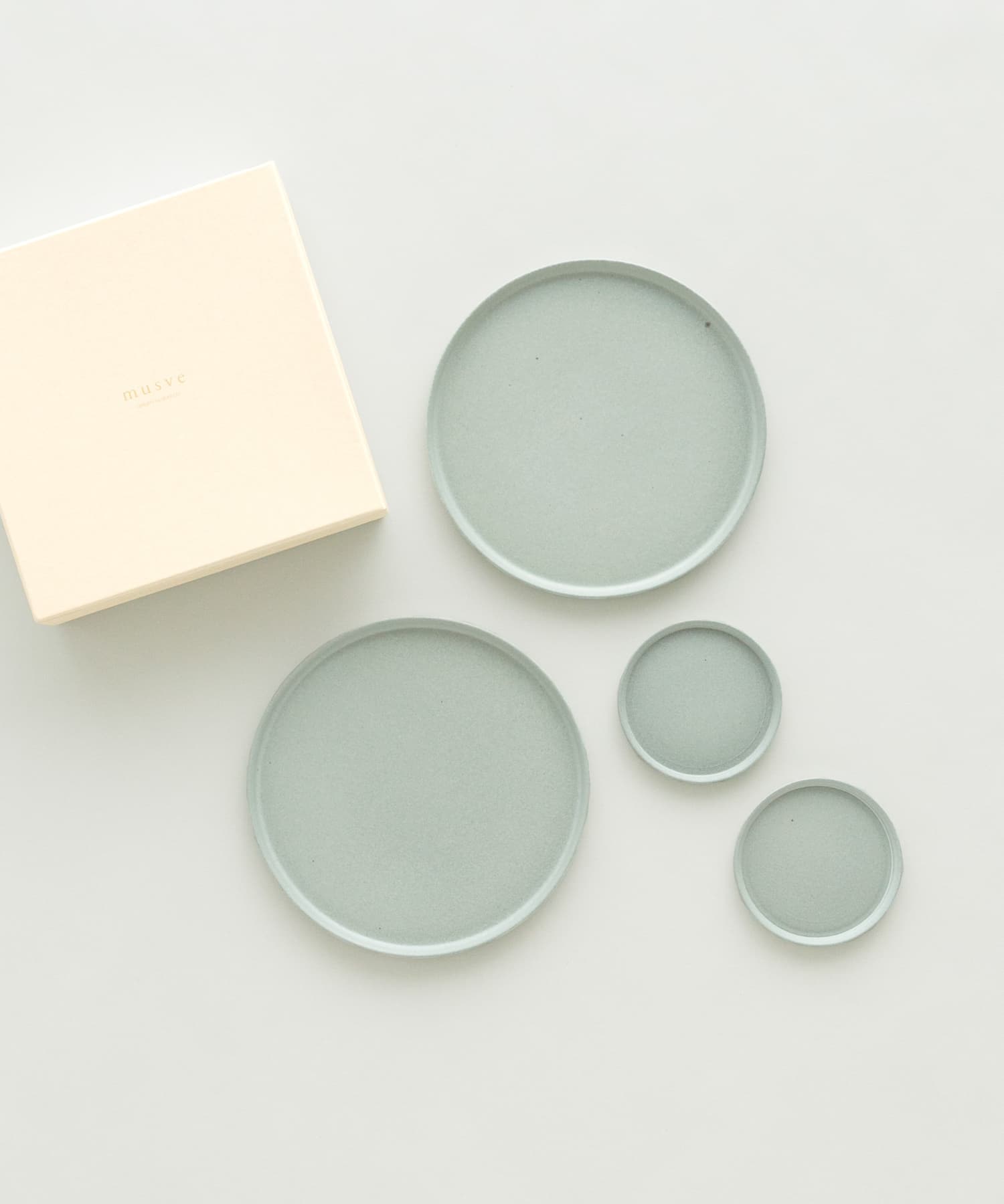信楽焼 musve plate S+L 4枚セット mint -