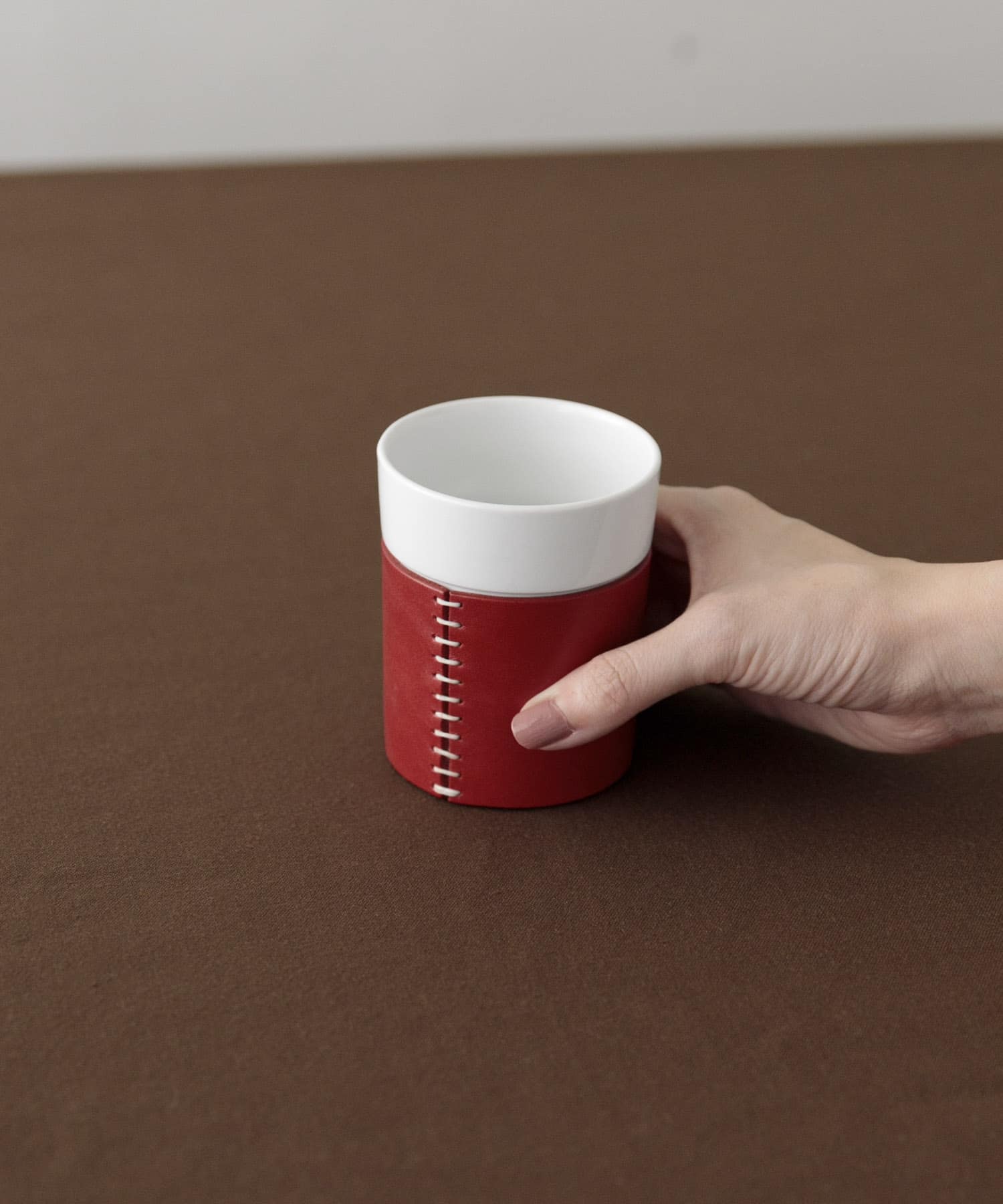 224 porcelain　vestino レザーカバーコップ RED -