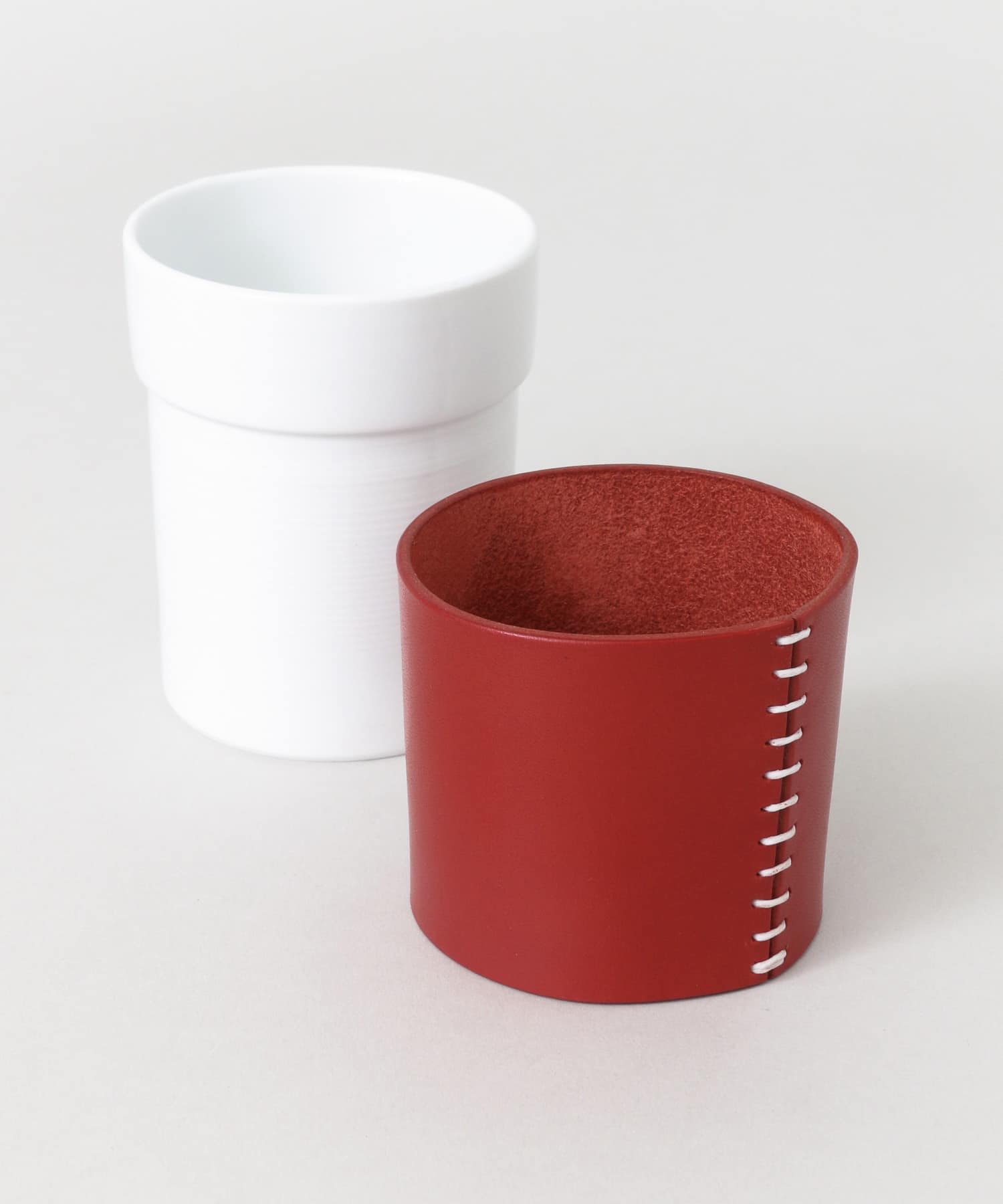 224 porcelain　vestino レザーカバーコップ RED -