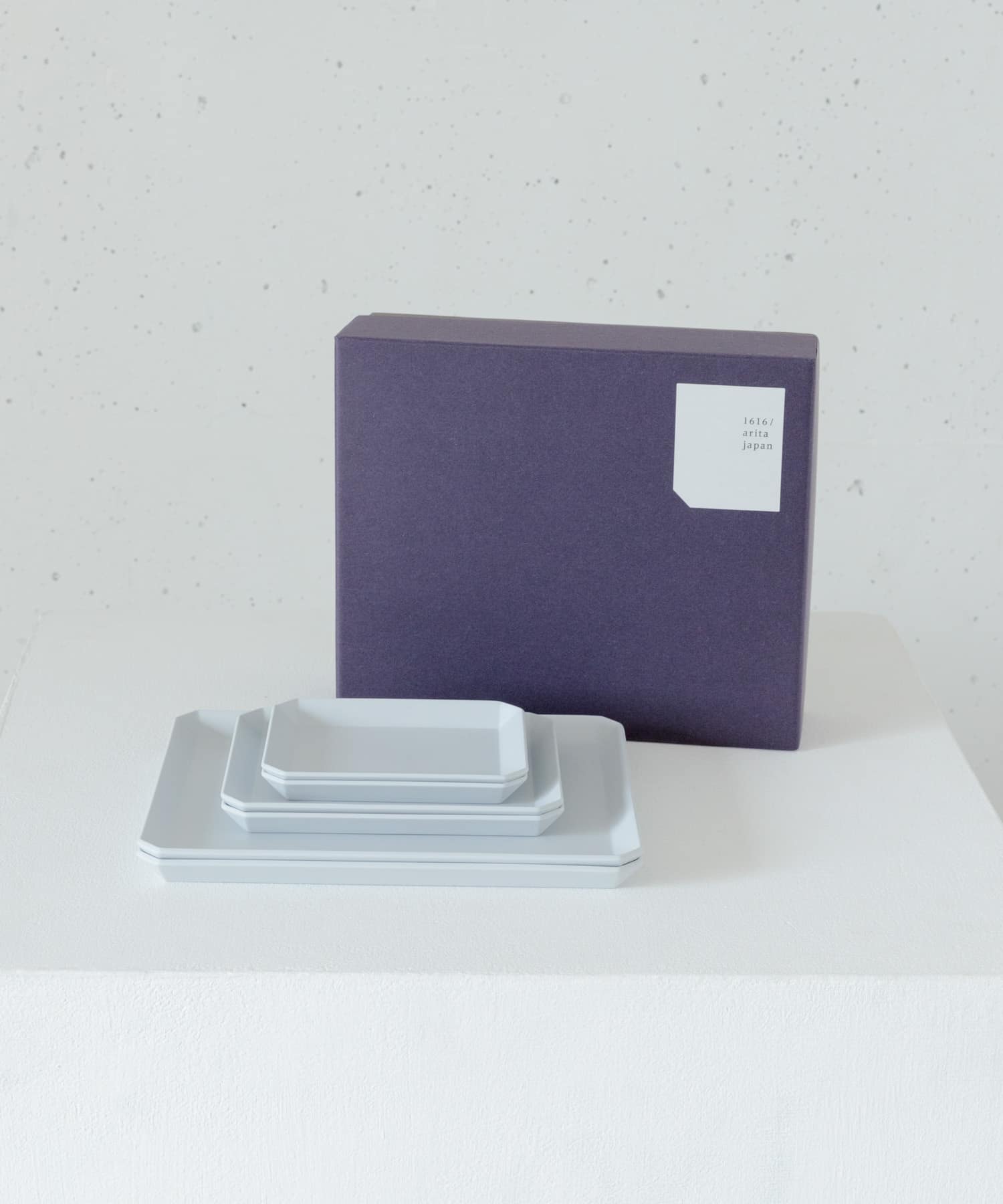 1616ARITA　TYスクエアプレート S+M+L 6枚セット Gray -