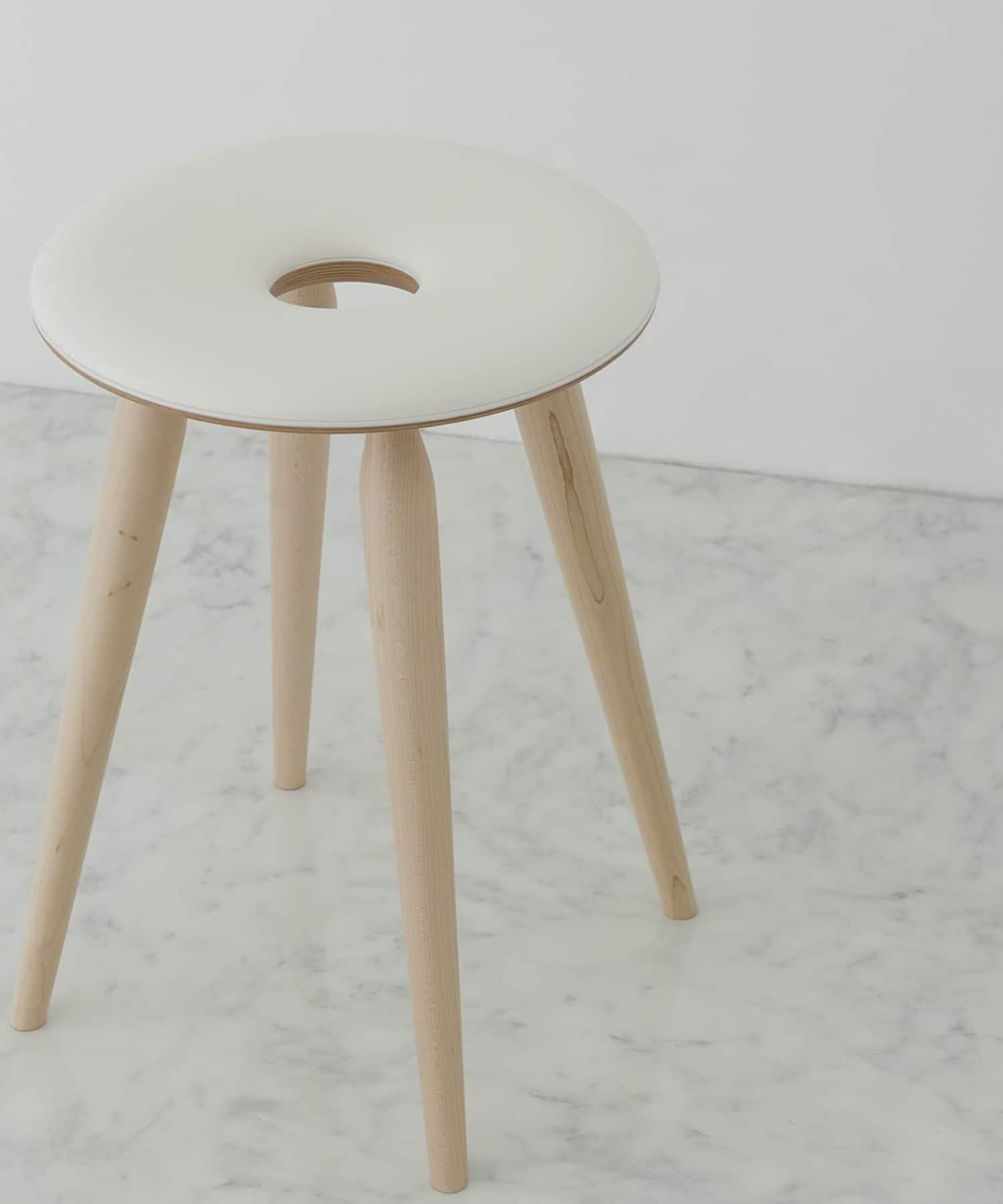 天童木工　リングスツール ホワイト FREE