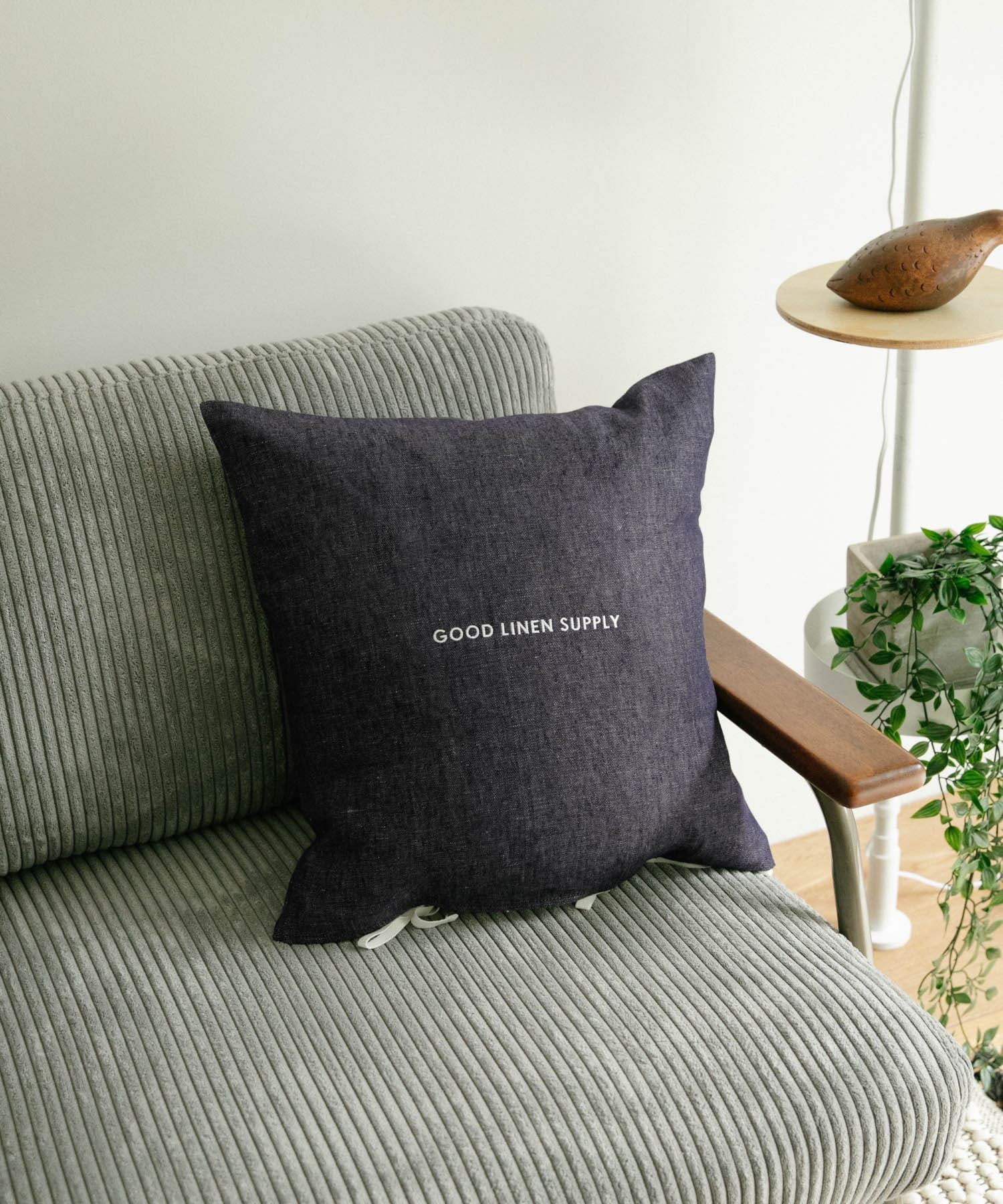 GOOD LINEN SUPPLY　CUSHION COVER TWILL NAVY -