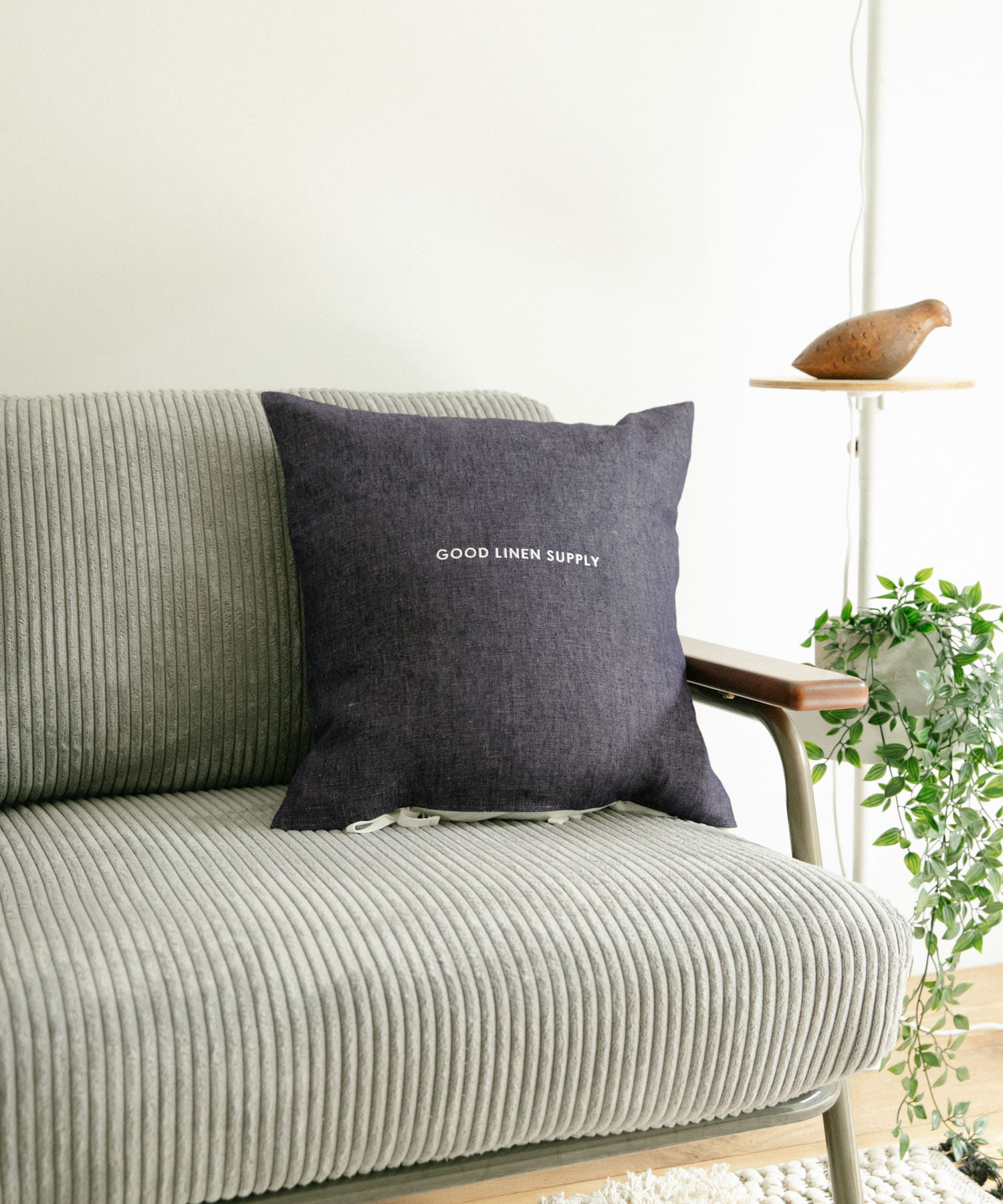 GOOD LINEN SUPPLY　CUSHION COVER TWILL NAVY -